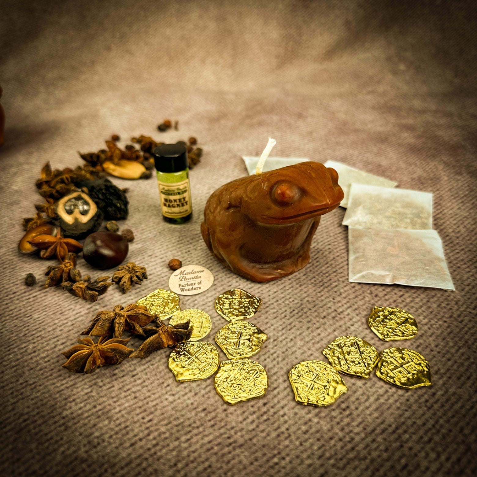 Lucky Money Frog Candle Spell Kit Parlour of Wonders