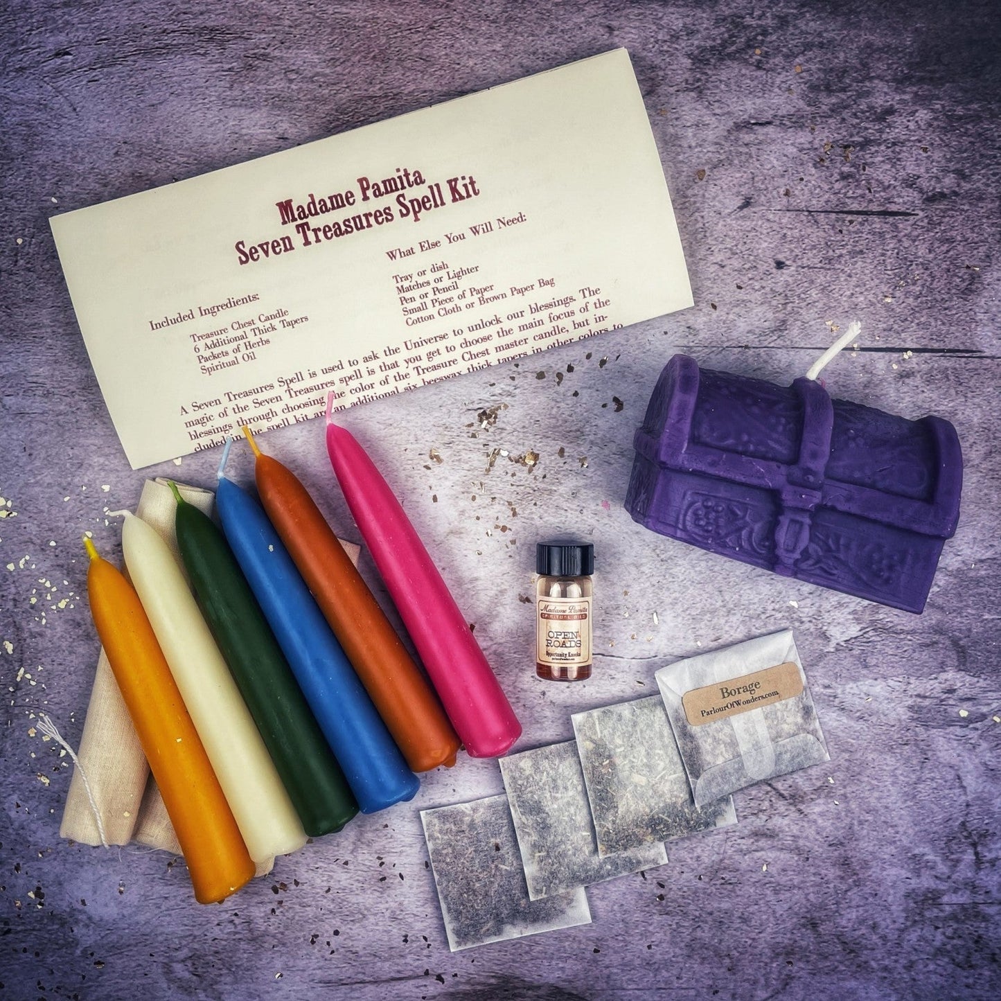 Seven Treasures Candle Spell Kit Parlour of Wonders