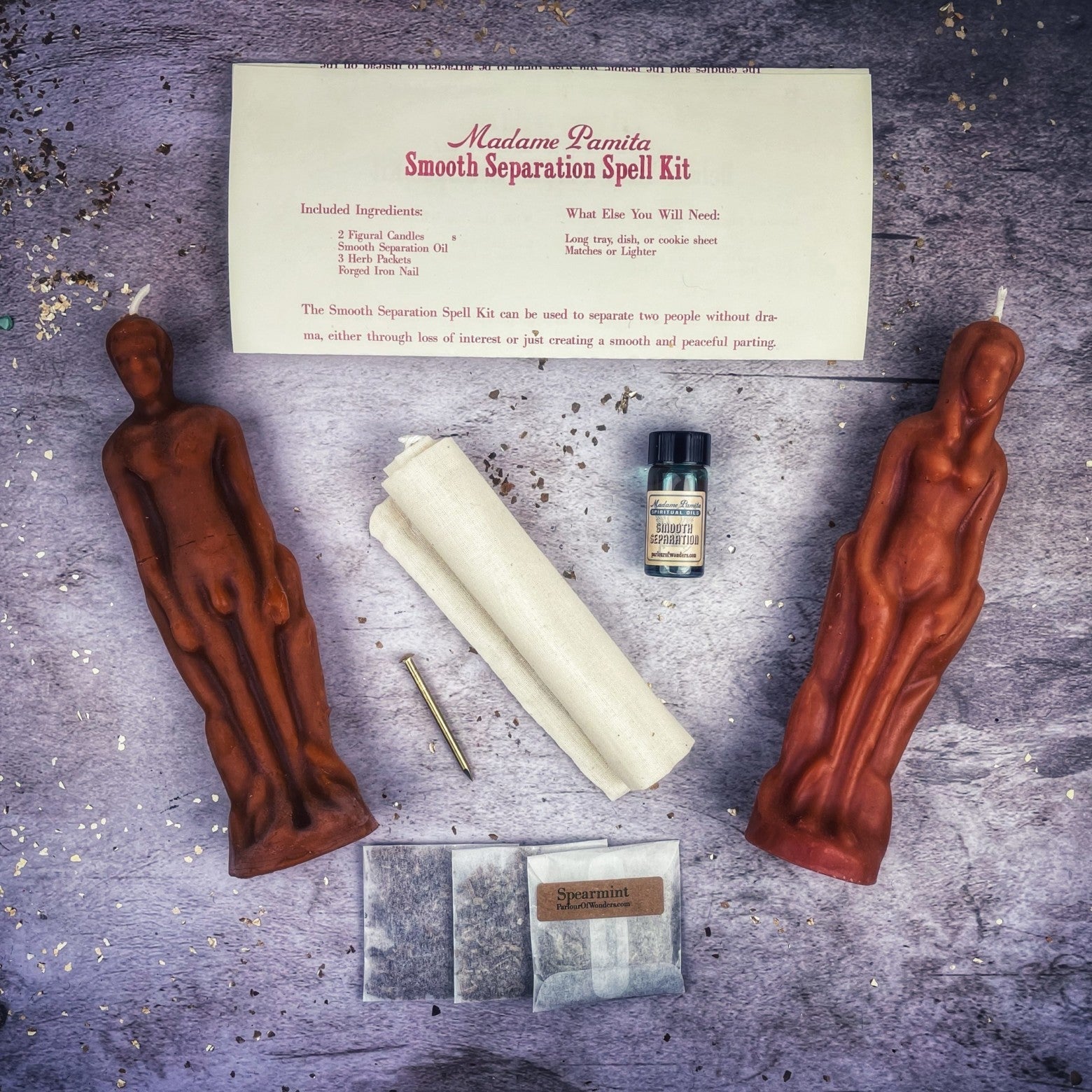 Smooth Separation Candle Spell Kit - Female/Male Parlour of Wonders