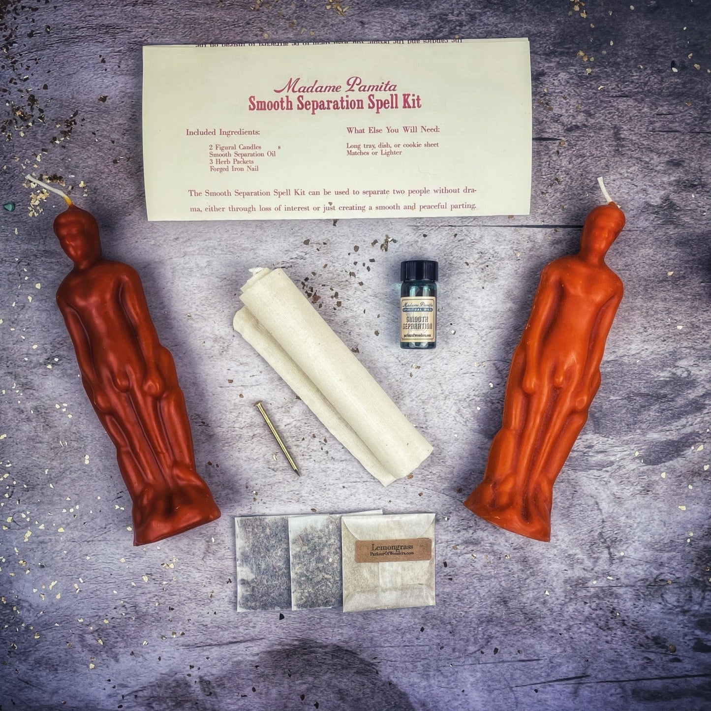 Smooth Separation Candle Spell Kit - Male/Male Parlour of Wonders