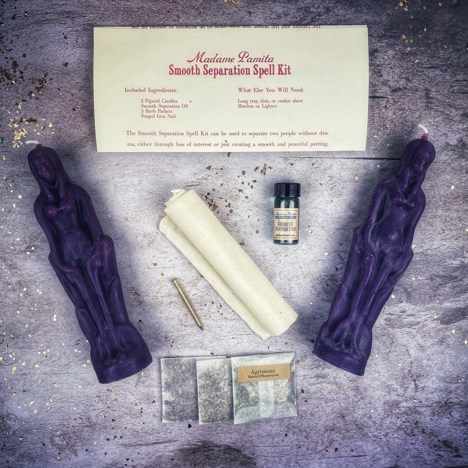 Smooth Separation Candle Spell Kit - Female/Female Parlour of Wonders