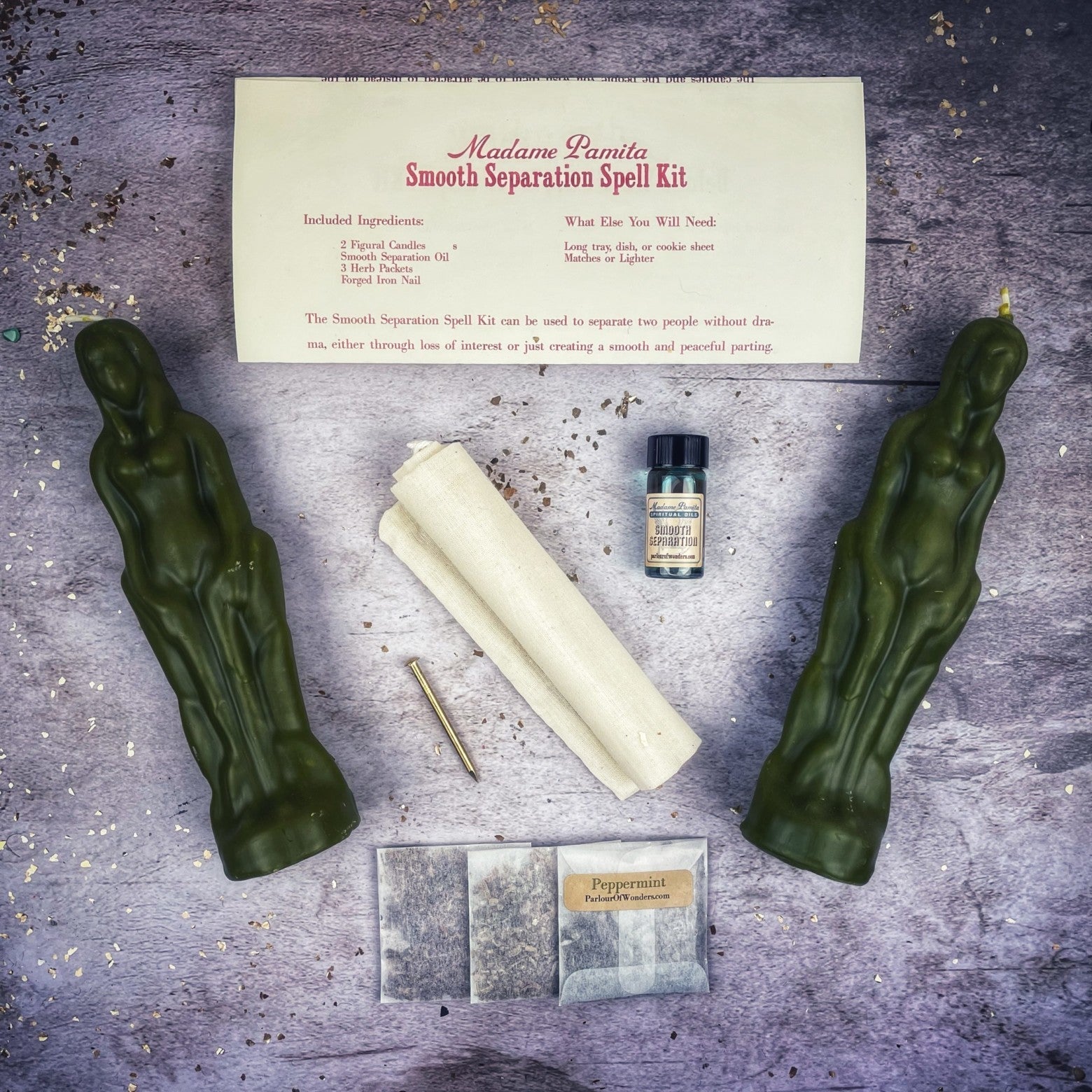 Smooth Separation Candle Spell Kit - Female/Female Parlour of Wonders