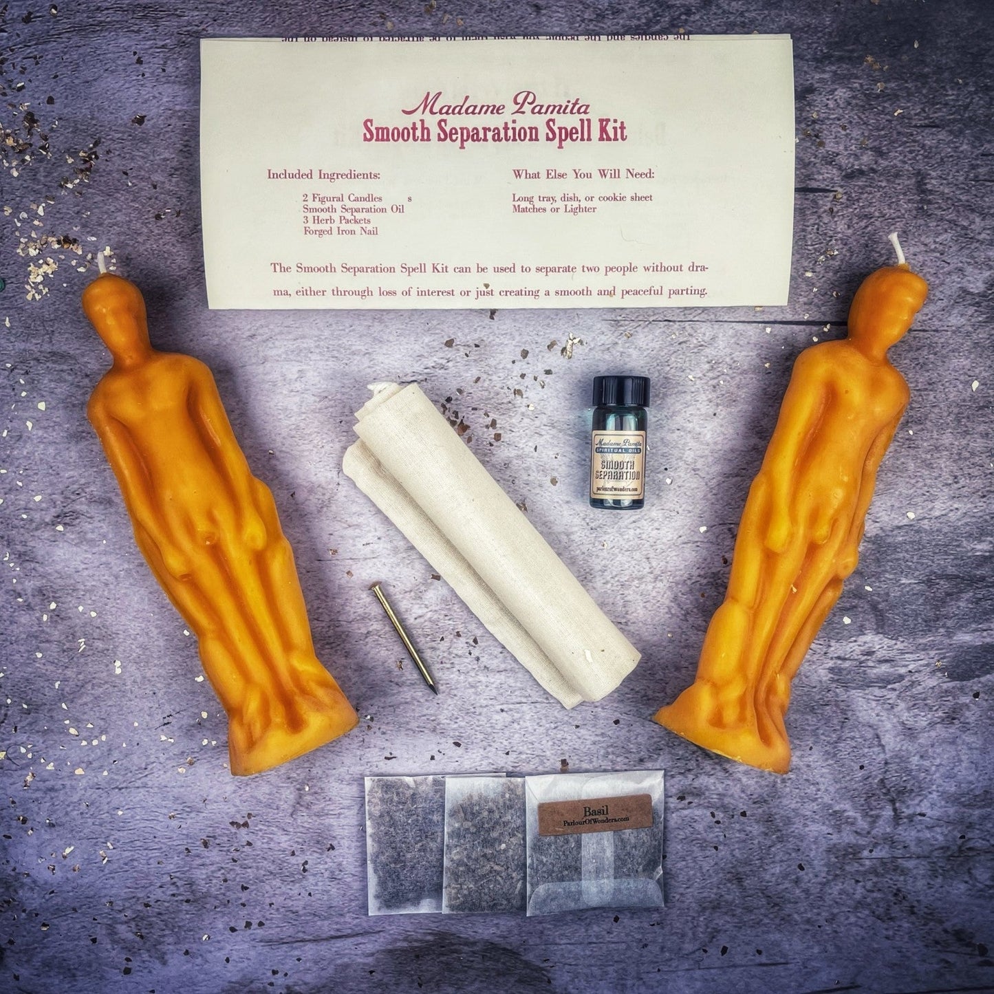 Smooth Separation Candle Spell Kit - Male/Male Parlour of Wonders