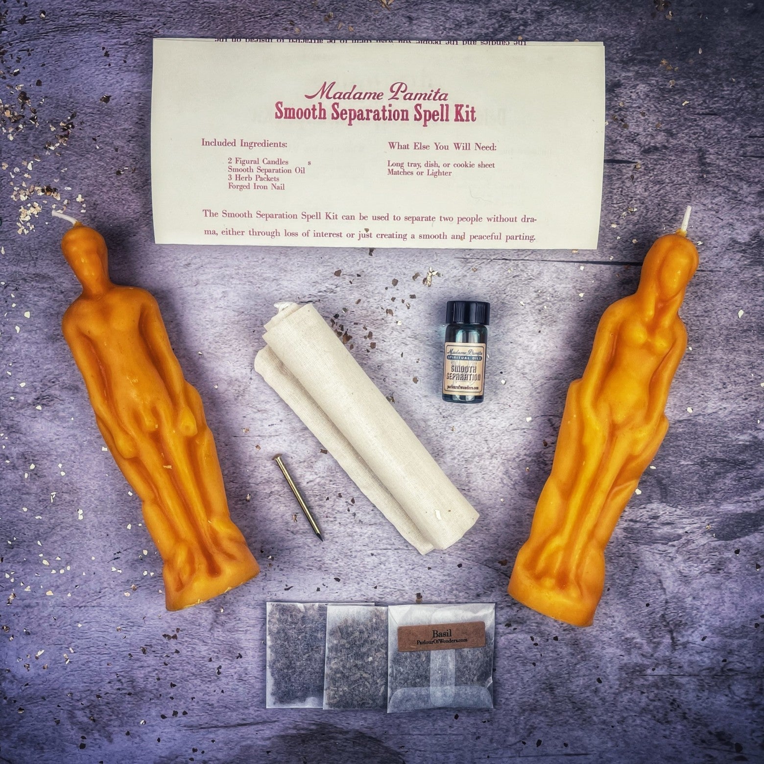 Smooth Separation Candle Spell Kit - Female/Male Parlour of Wonders
