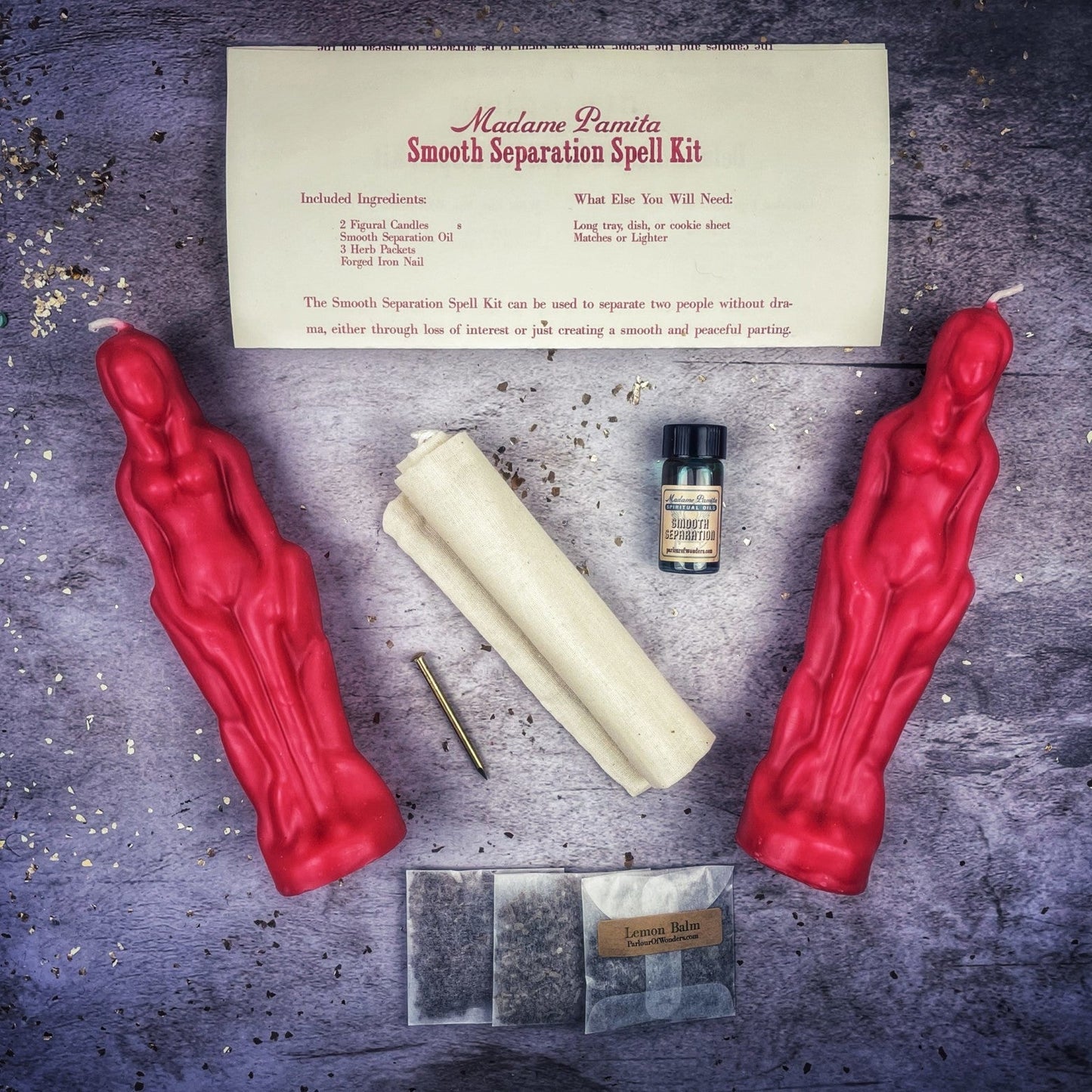 Smooth Separation Candle Spell Kit - Female/Female Parlour of Wonders