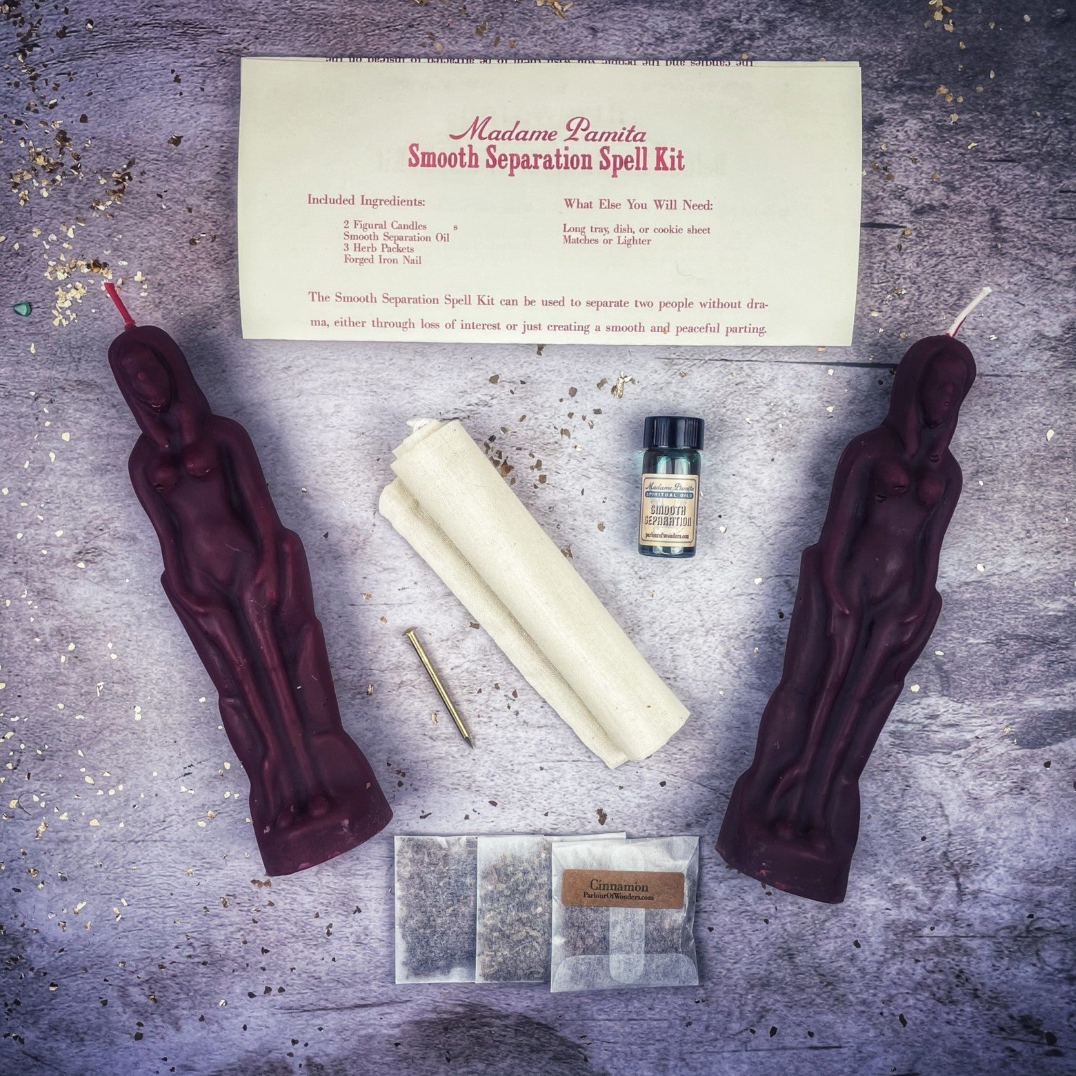 Smooth Separation Candle Spell Kit - Female/Female Parlour of Wonders