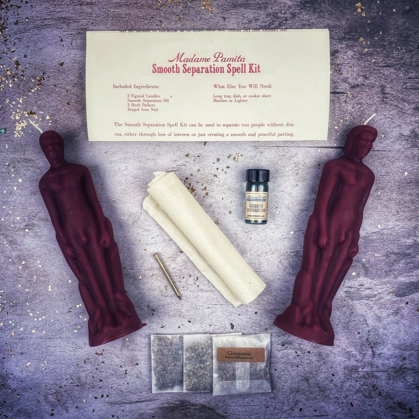 Smooth Separation Candle Spell Kit - Male/Male Parlour of Wonders
