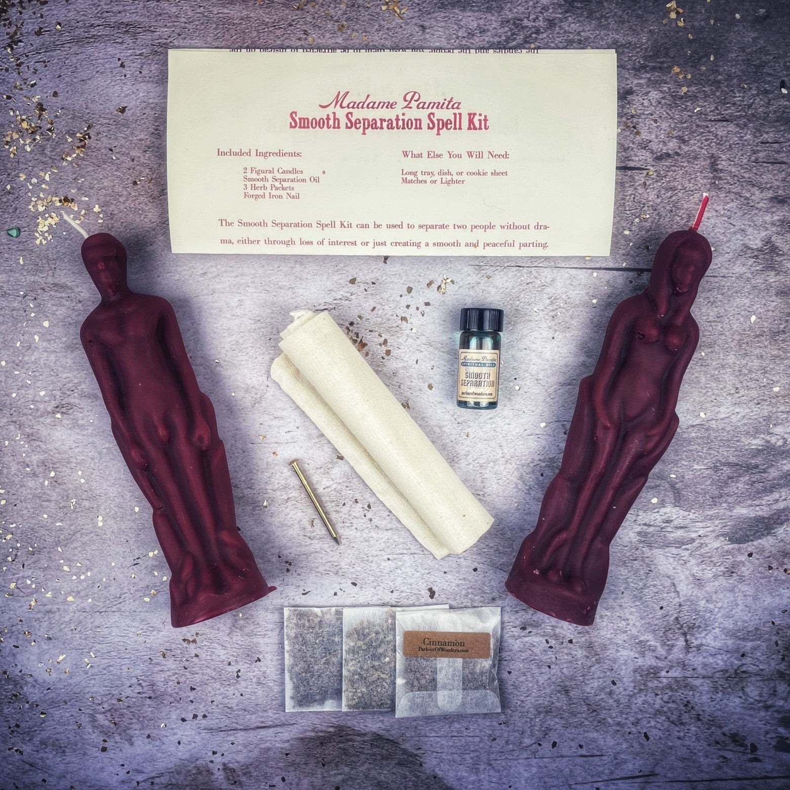 Smooth Separation Candle Spell Kit - Female/Male Parlour of Wonders