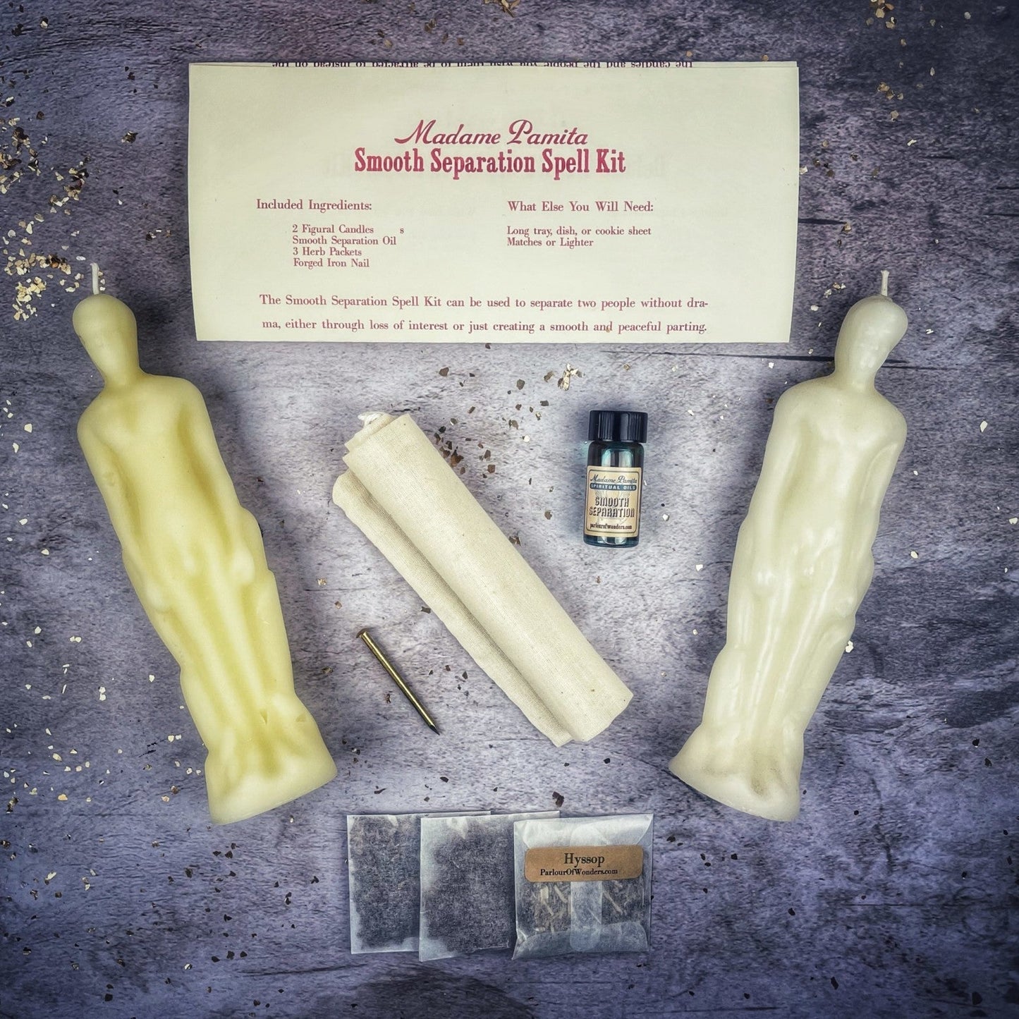 Smooth Separation Candle Spell Kit - Male/Male Parlour of Wonders