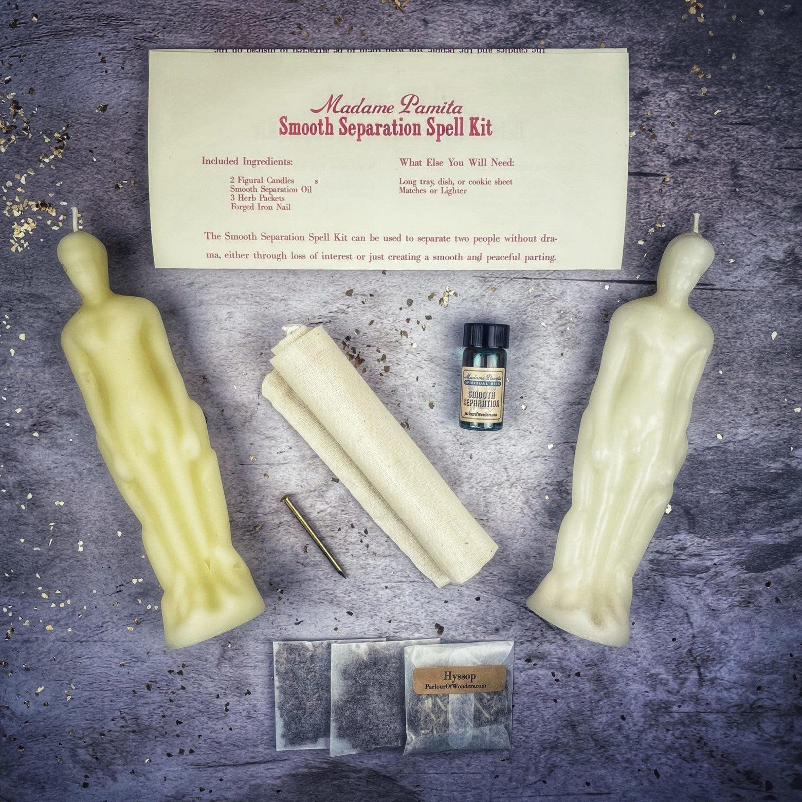 Smooth Separation Candle Spell Kit - Male/Male Parlour of Wonders