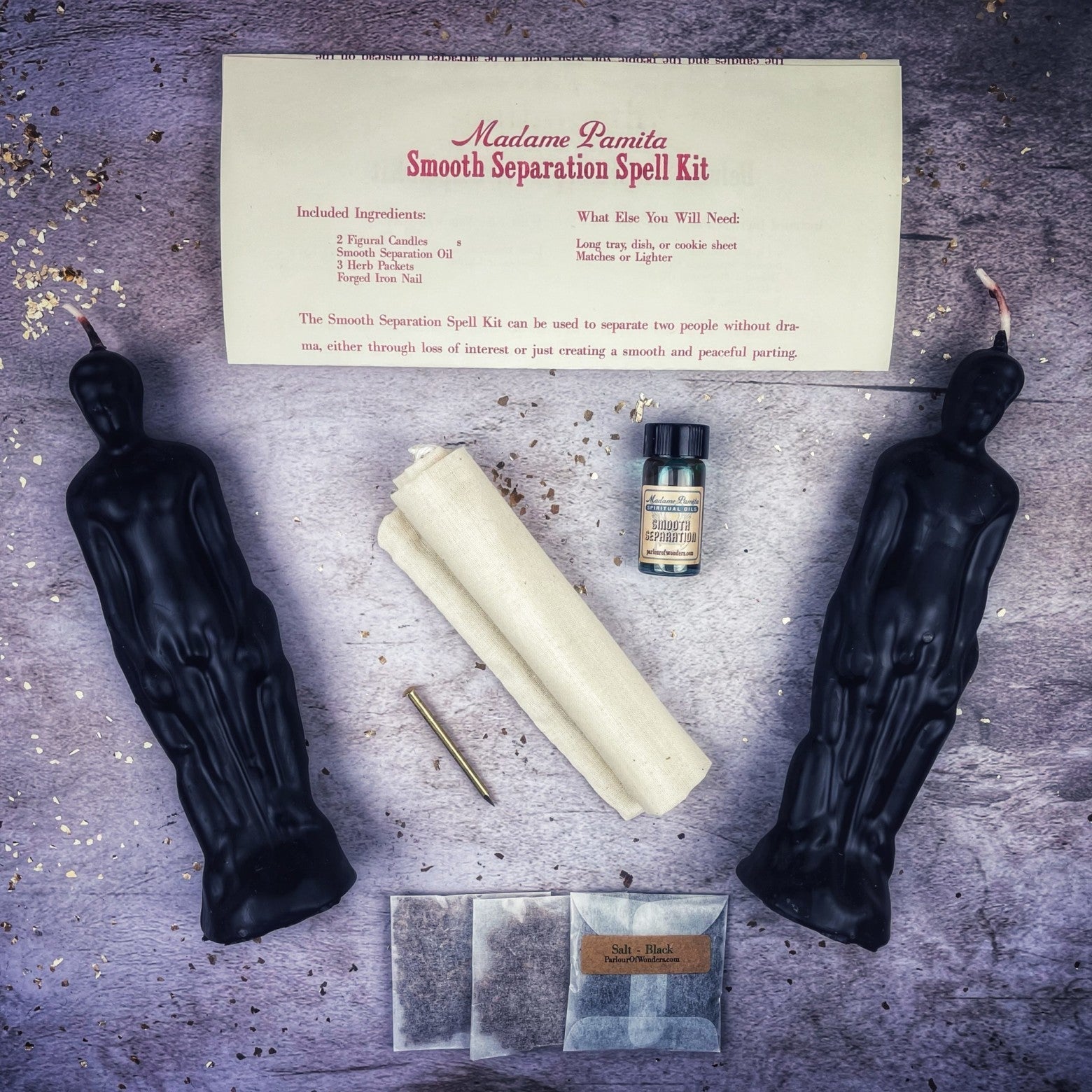 Smooth Separation Candle Spell Kit - Male/Male Parlour of Wonders