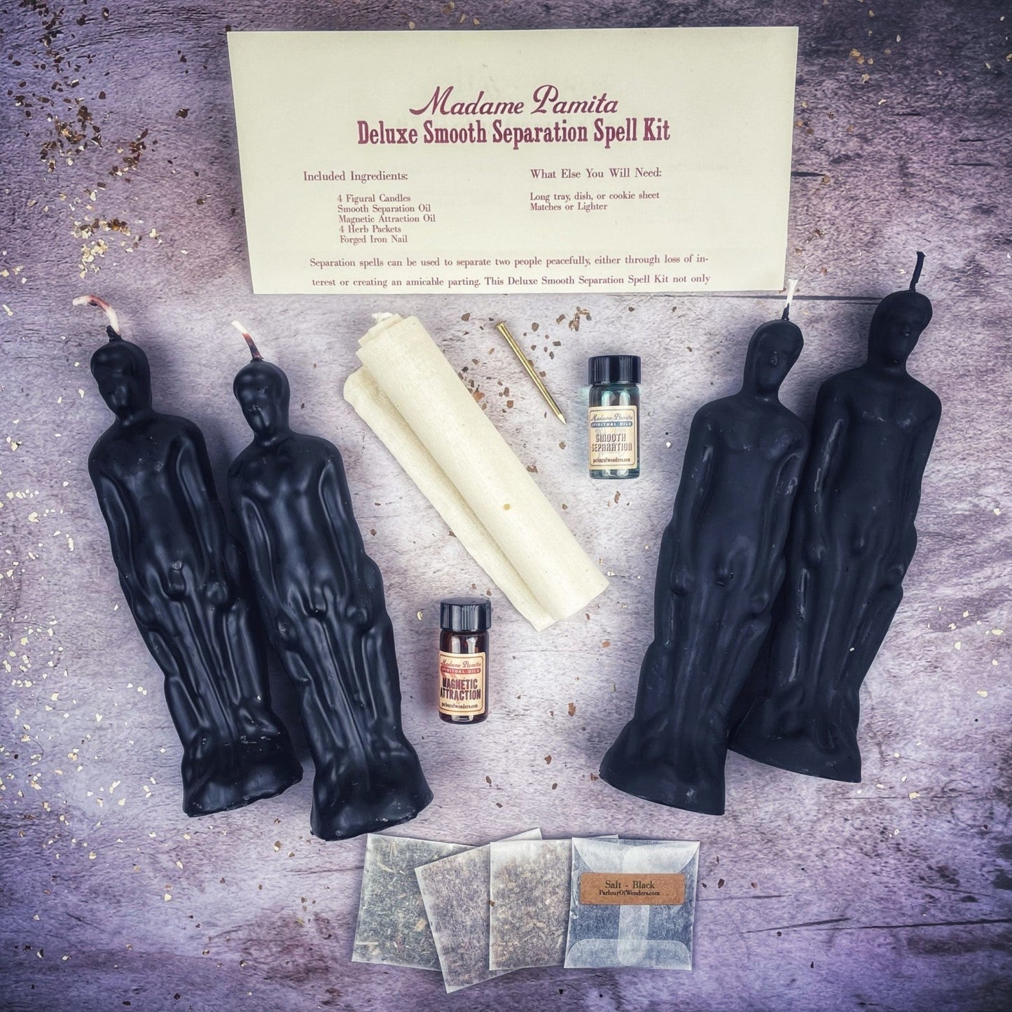 Deluxe Smooth Separation Candle Spell Kit - Male/Male Parlour of Wonders