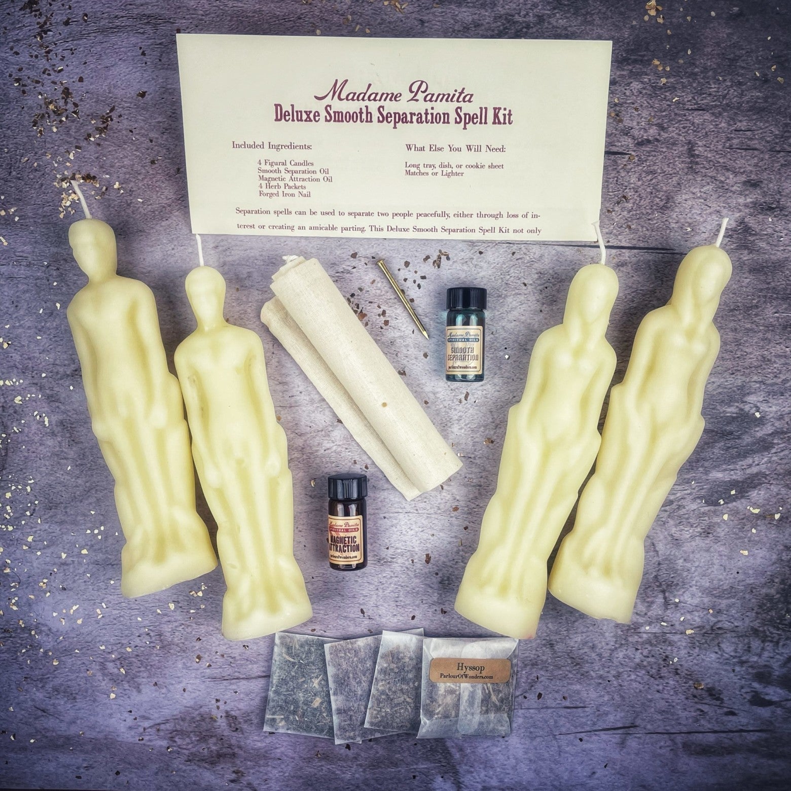 Deluxe Smooth Separation Candle Spell Kit - Female/Male Parlour of Wonders