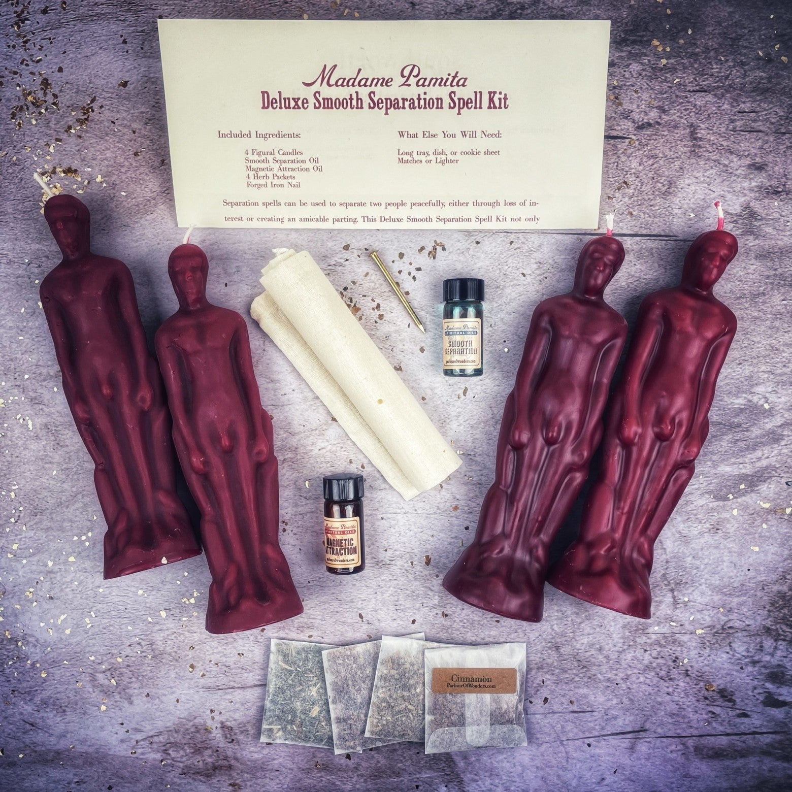Deluxe Smooth Separation Candle Spell Kit - Male/Male Parlour of Wonders