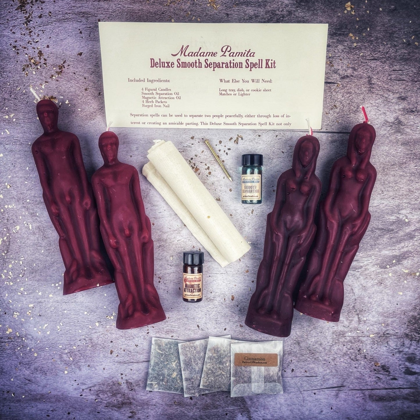 Deluxe Smooth Separation Candle Spell Kit - Female/Male Parlour of Wonders