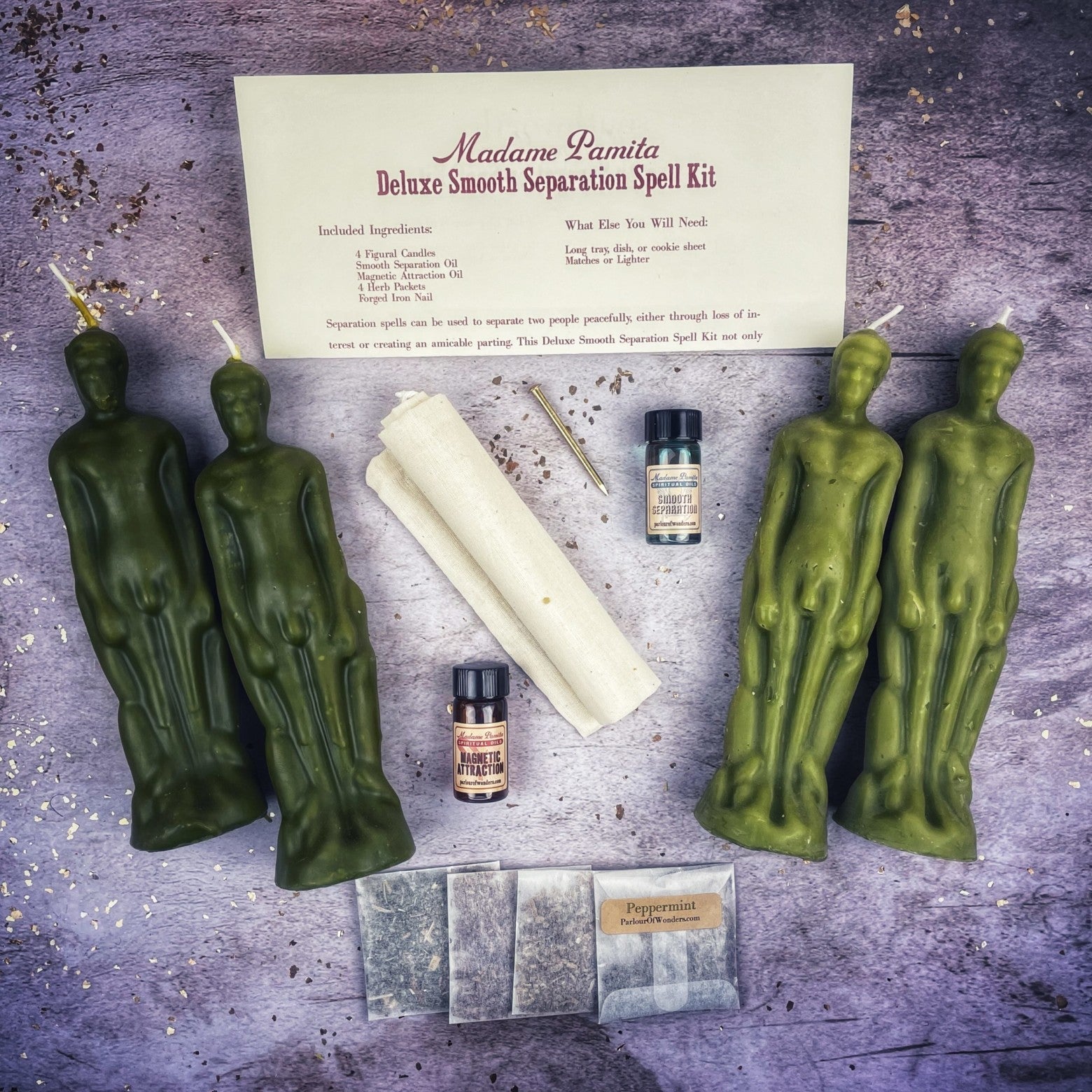 Deluxe Smooth Separation Candle Spell Kit - Male/Male Parlour of Wonders