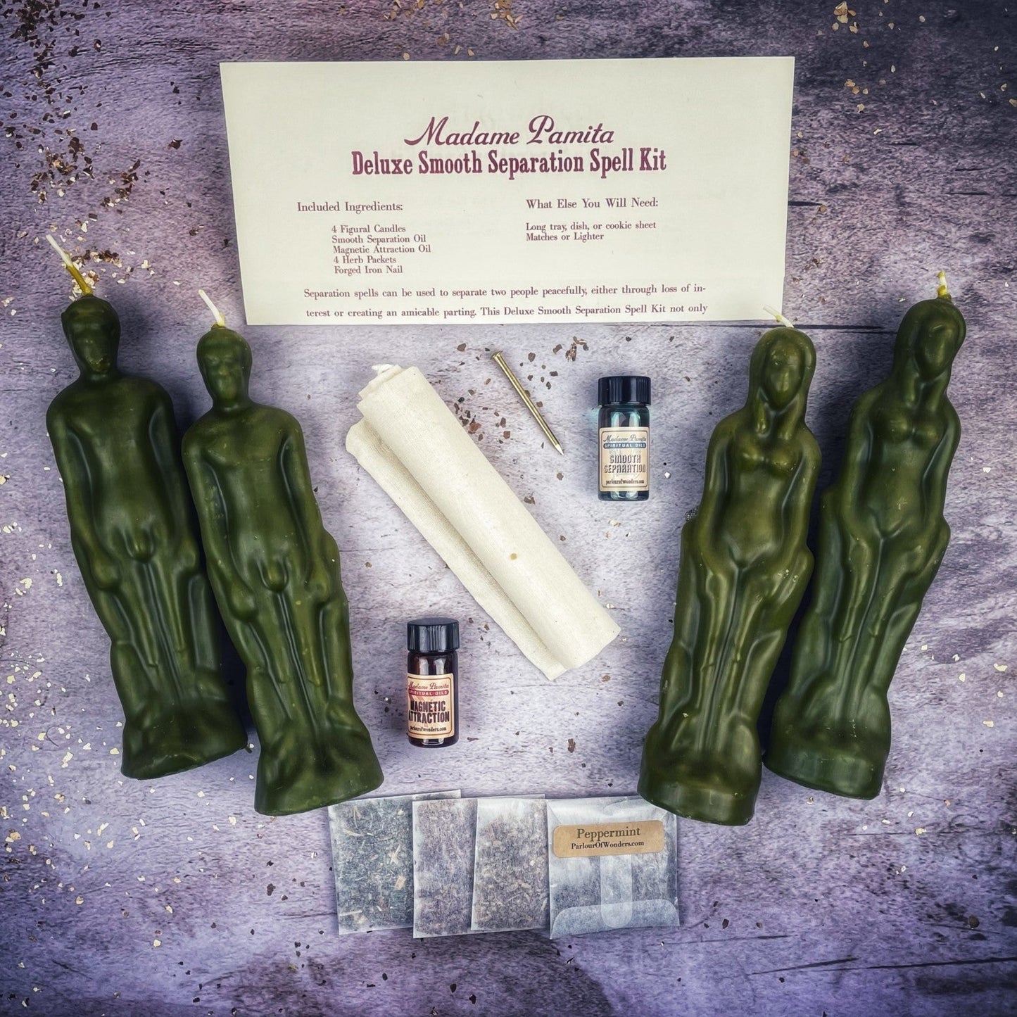 Deluxe Smooth Separation Candle Spell Kit - Female/Male Parlour of Wonders