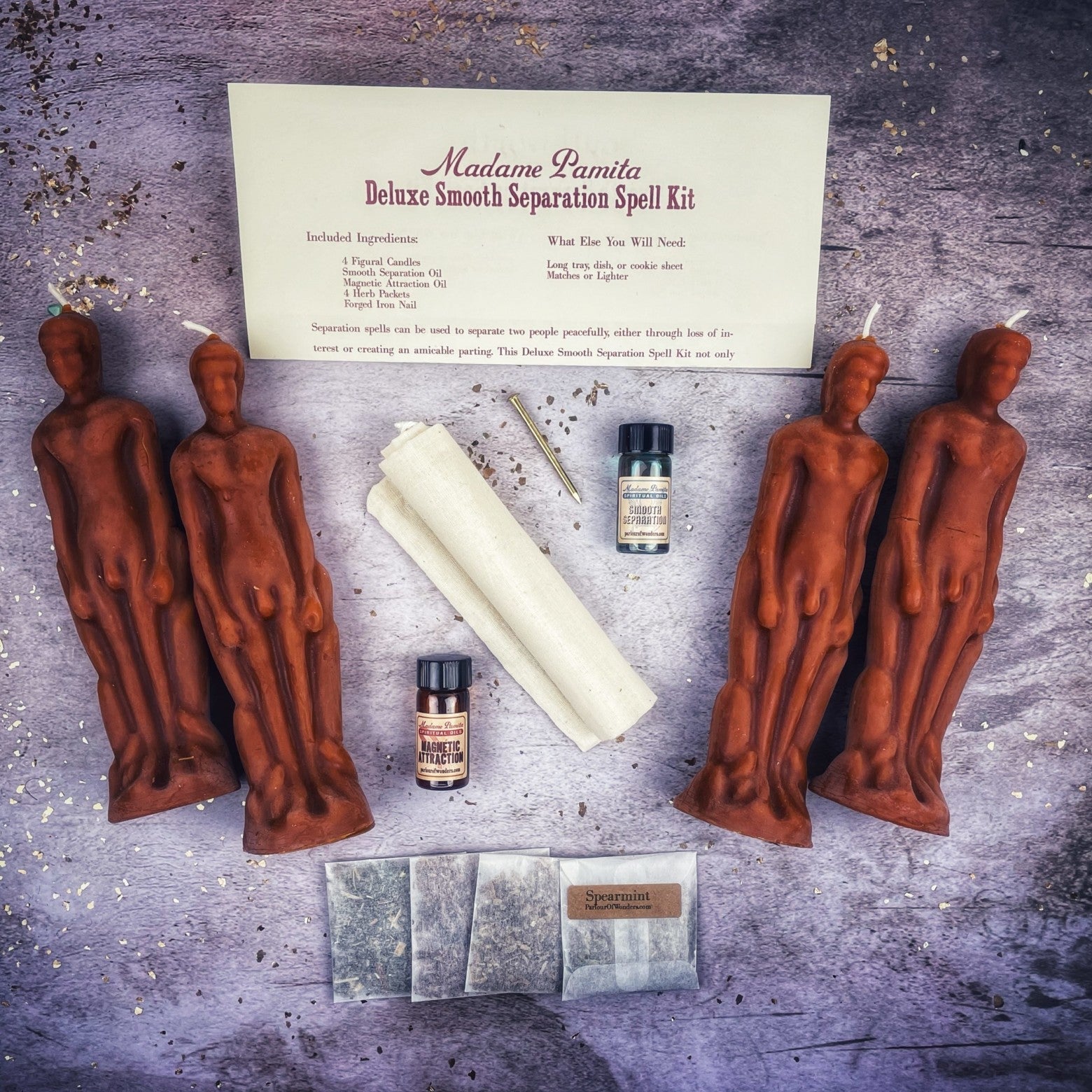 Deluxe Smooth Separation Candle Spell Kit - Male/Male Parlour of Wonders