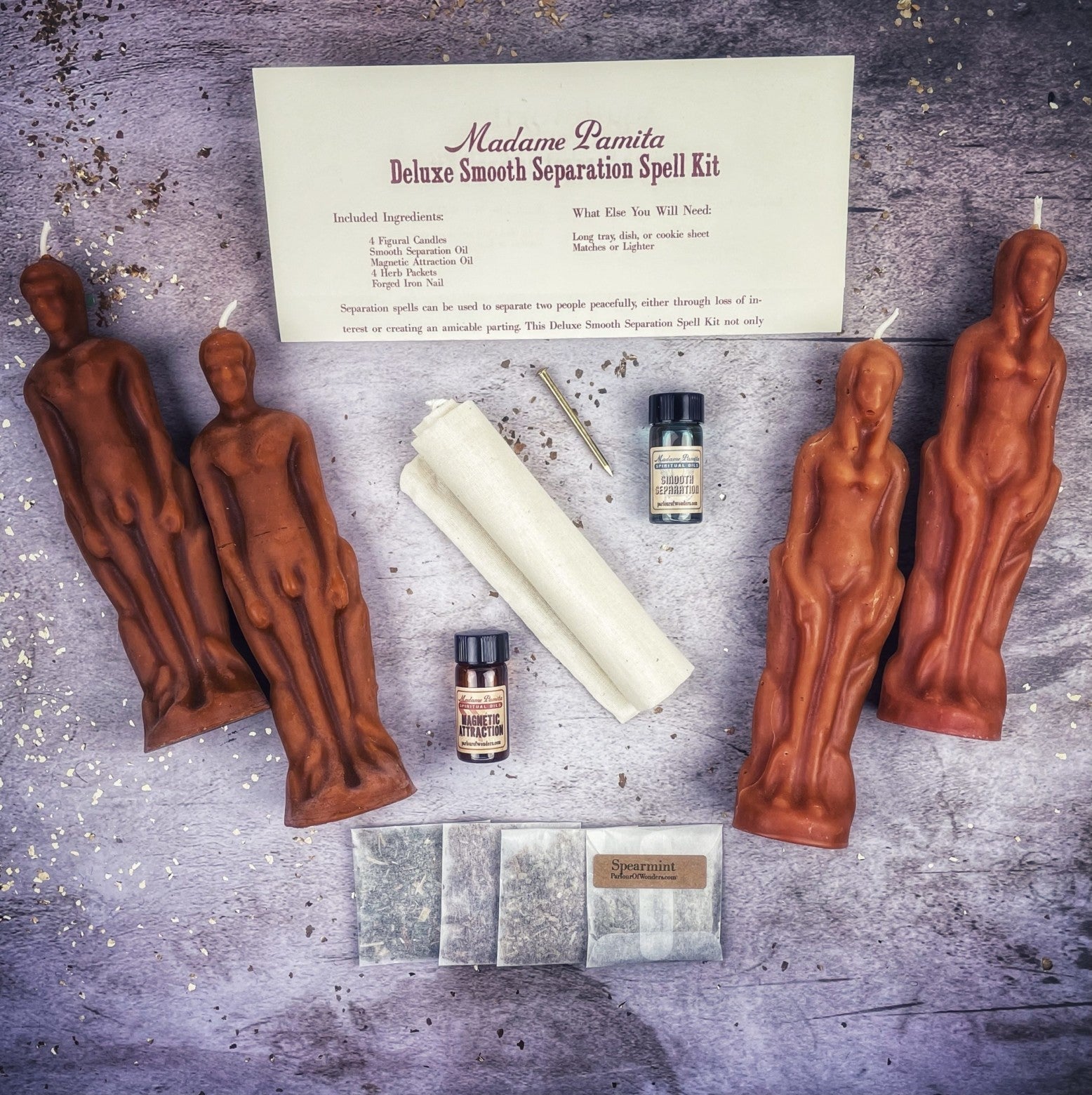 Deluxe Smooth Separation Candle Spell Kit - Female/Male Parlour of Wonders