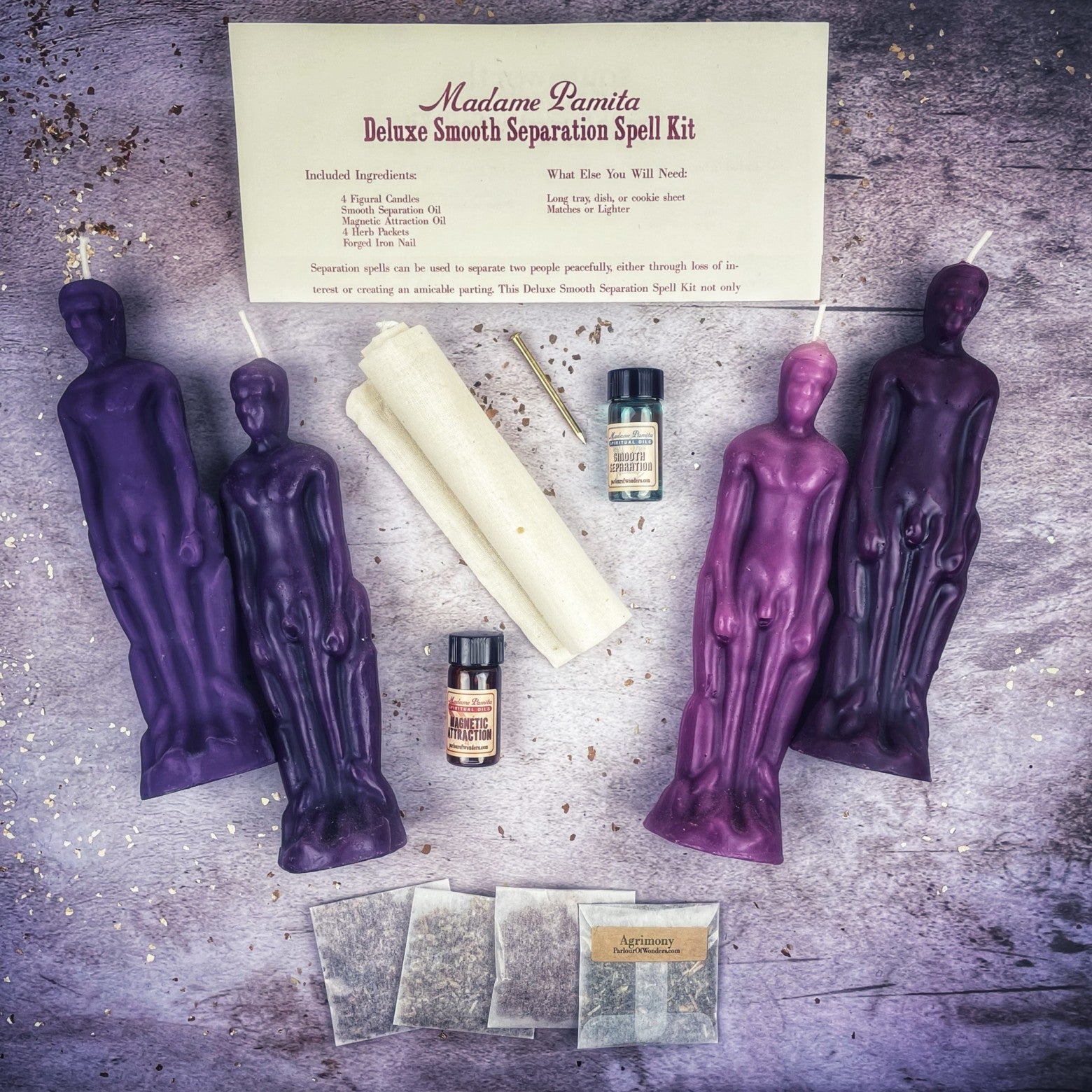 Deluxe Smooth Separation Candle Spell Kit - Male/Male Parlour of Wonders