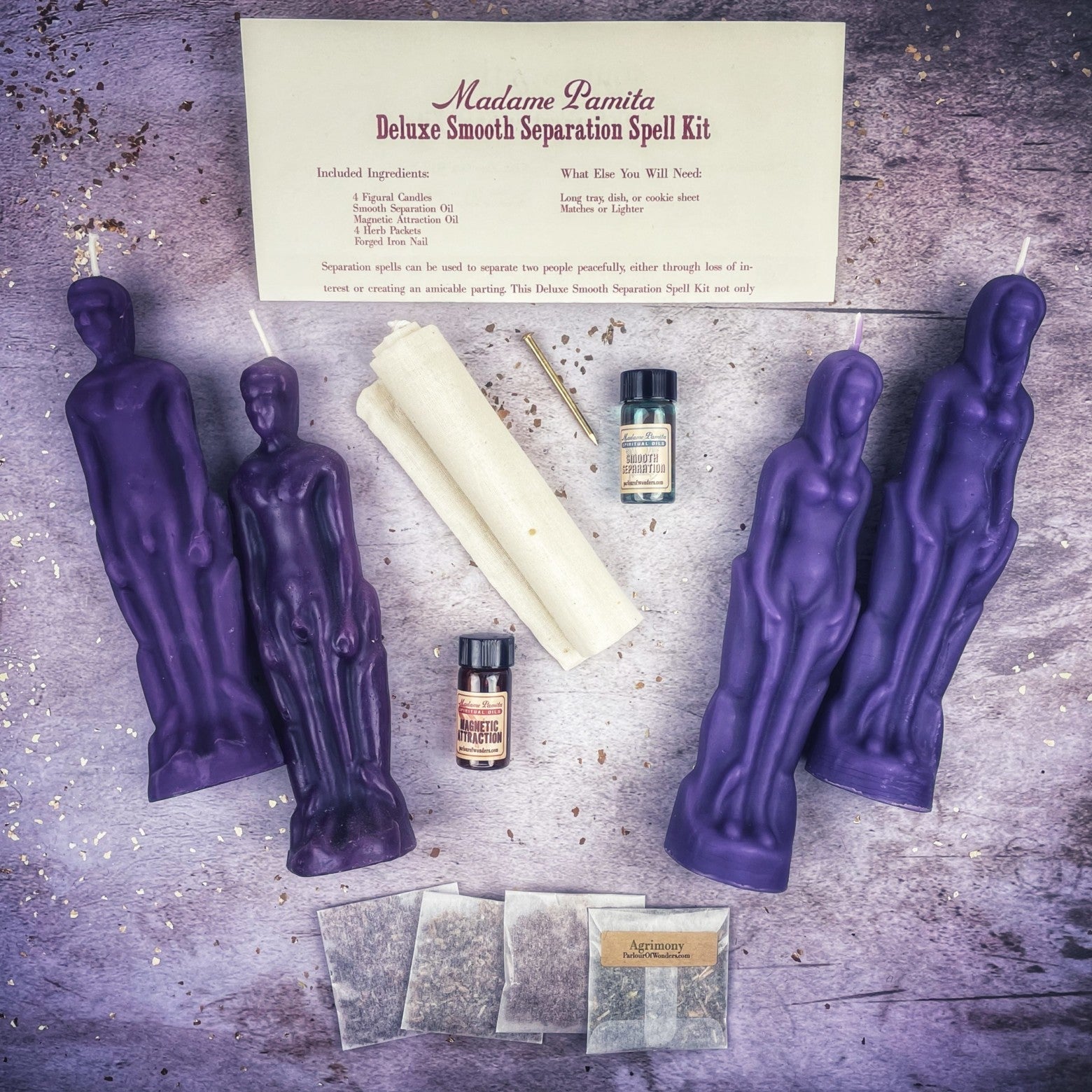 Deluxe Smooth Separation Candle Spell Kit - Female/Male Parlour of Wonders