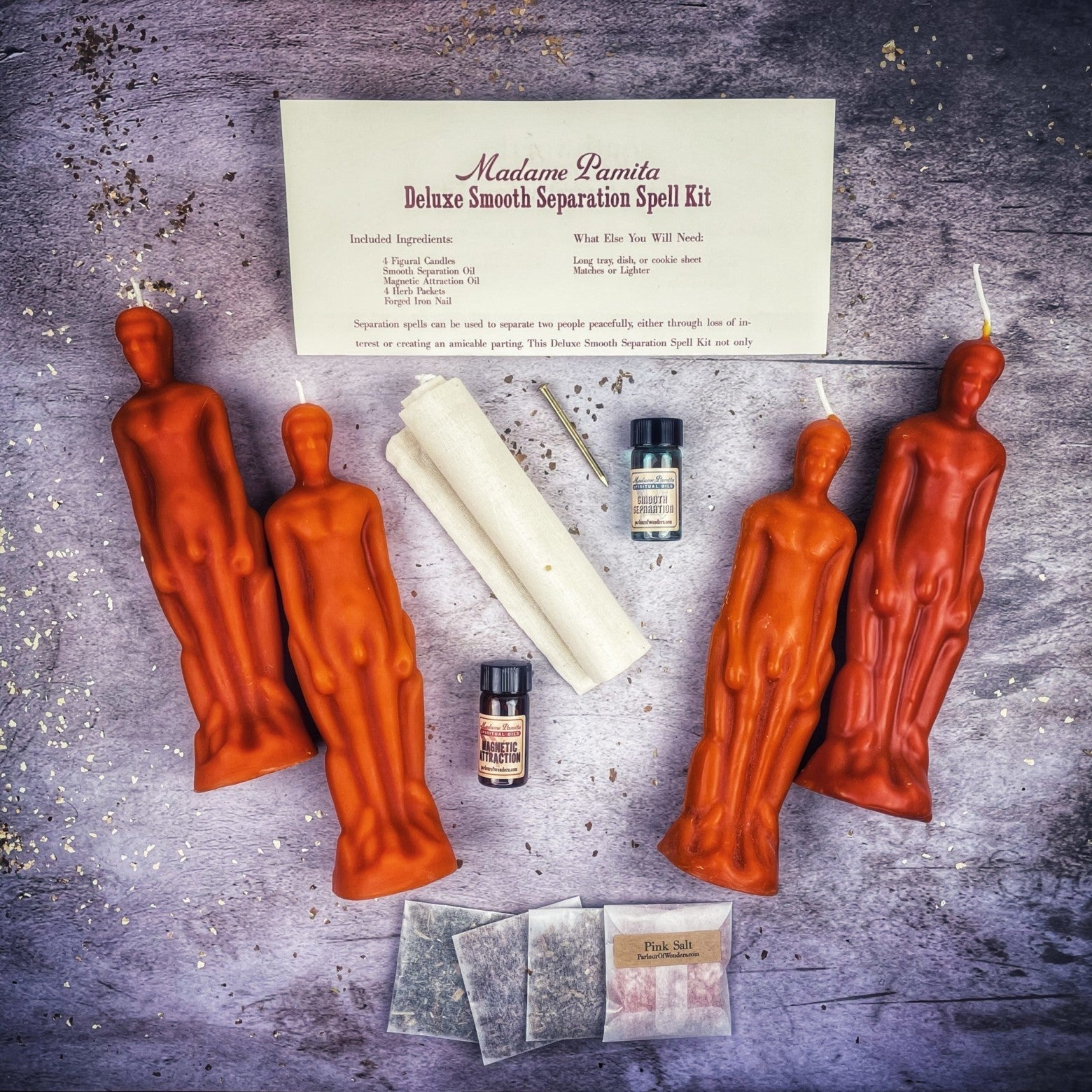 Deluxe Smooth Separation Candle Spell Kit - Male/Male Parlour of Wonders