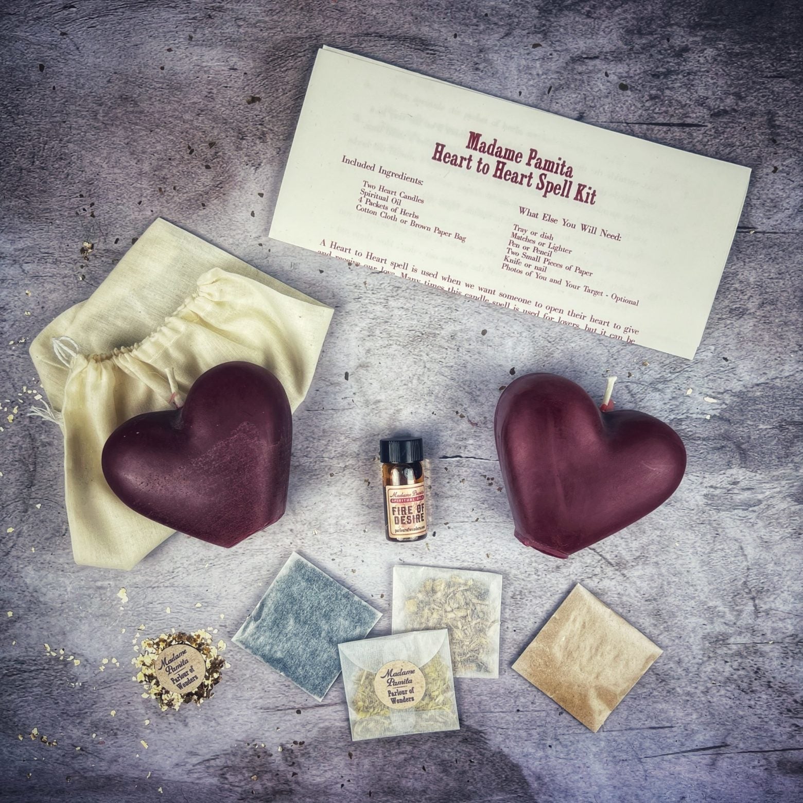 Heart to Heart Candle Spell Kit Parlour of Wonders