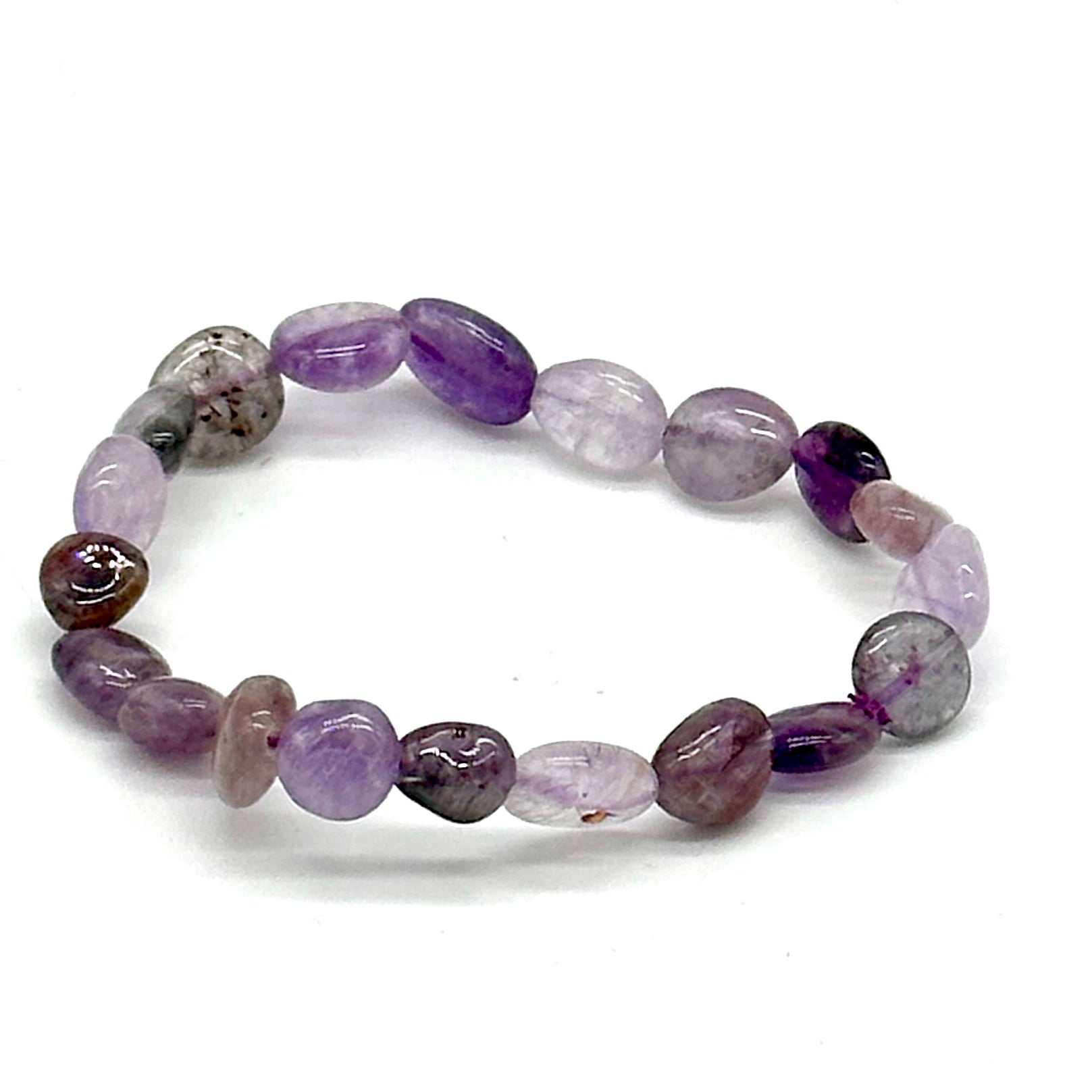 Super 7 Natural Crystal Tumbled Gemstone Energy Stretch Bracelet Sacred Crystals