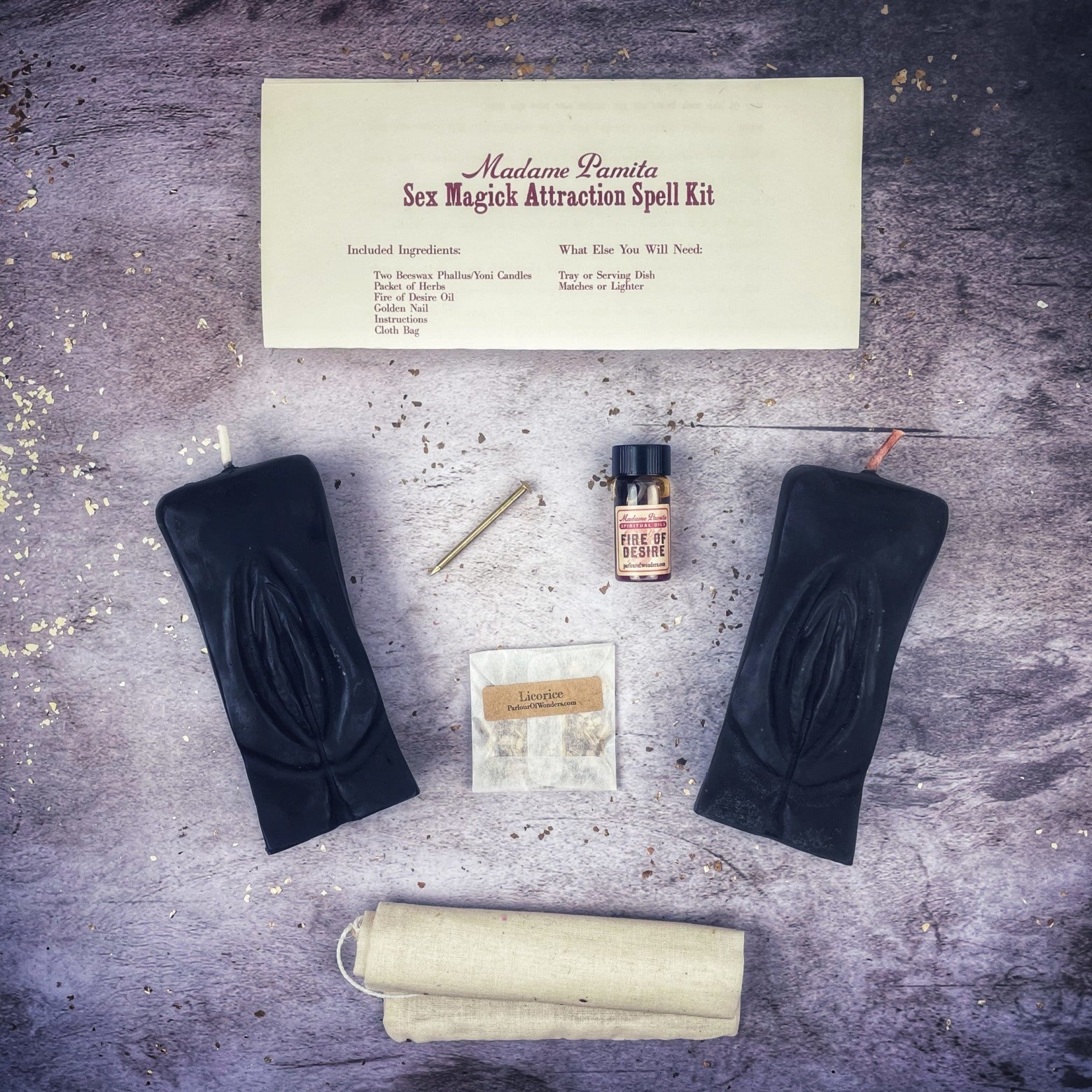 Sex Magick Candle Spell Kit - Yoni/Yoni Parlour of Wonders