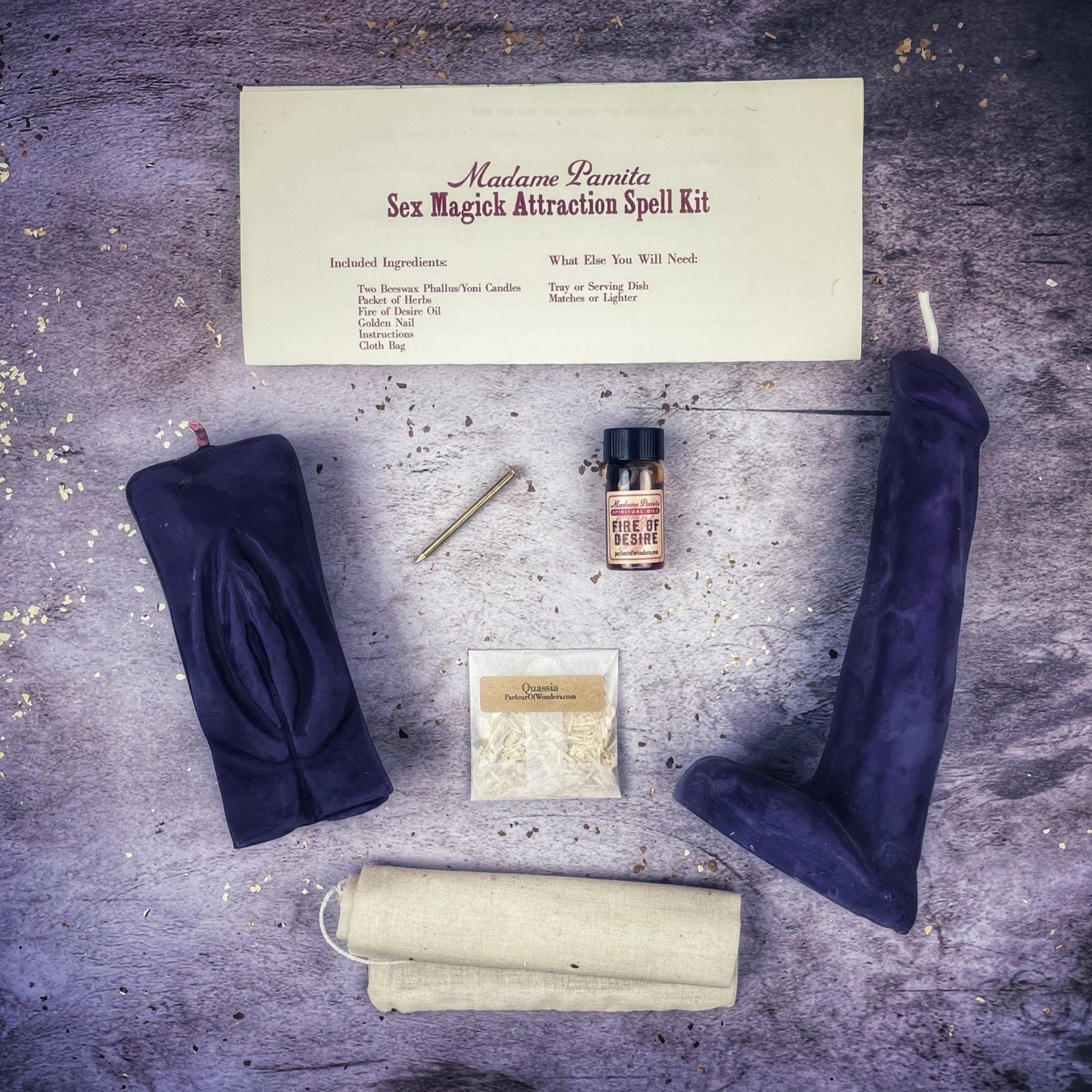 Sex Magick Candle Spell Kit - Yoni/Phallus Parlour of Wonders
