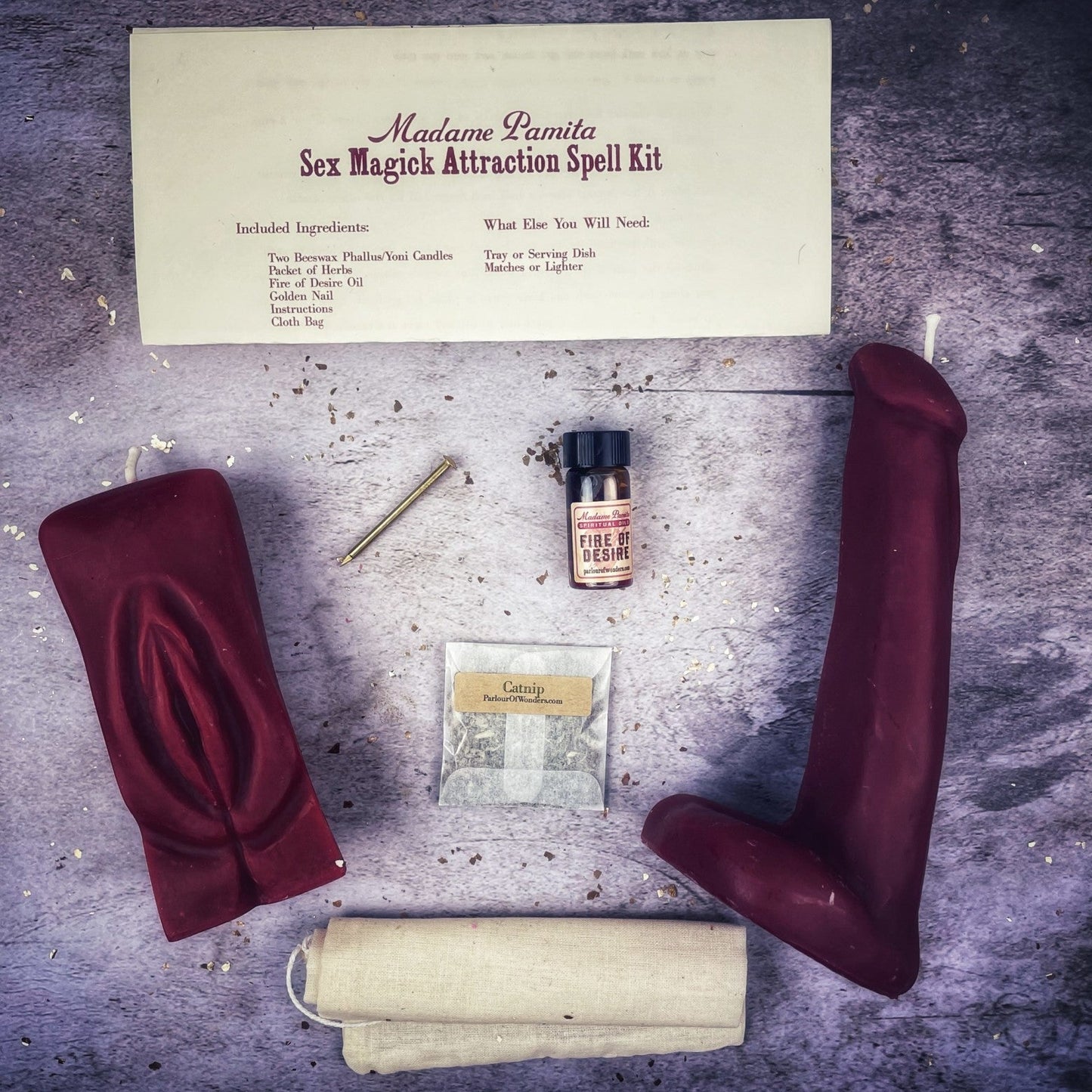 Sex Magick Candle Spell Kit - Yoni/Phallus Parlour of Wonders