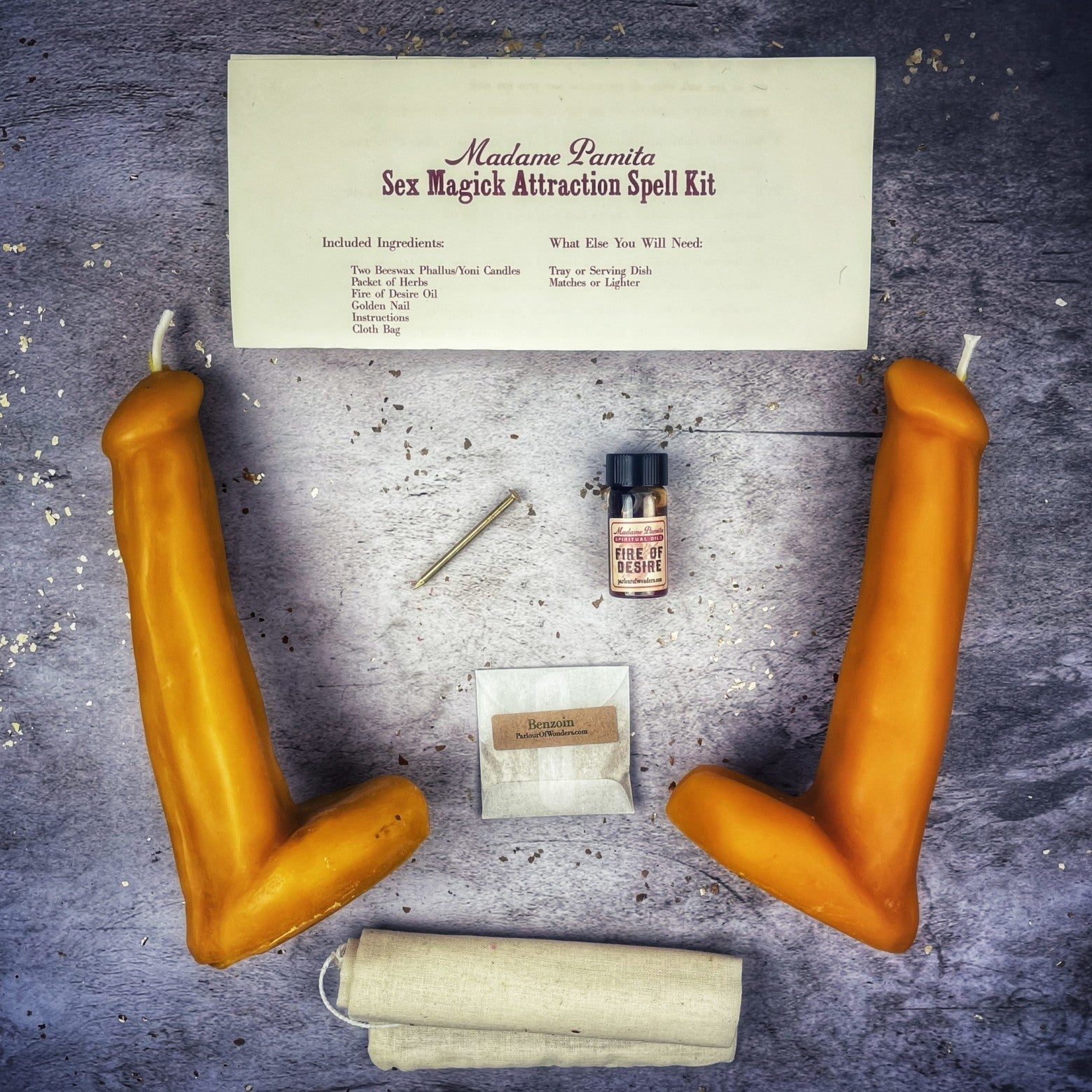 Sex Magick Candle Spell Kit - Phallus/Phallus Parlour of Wonders
