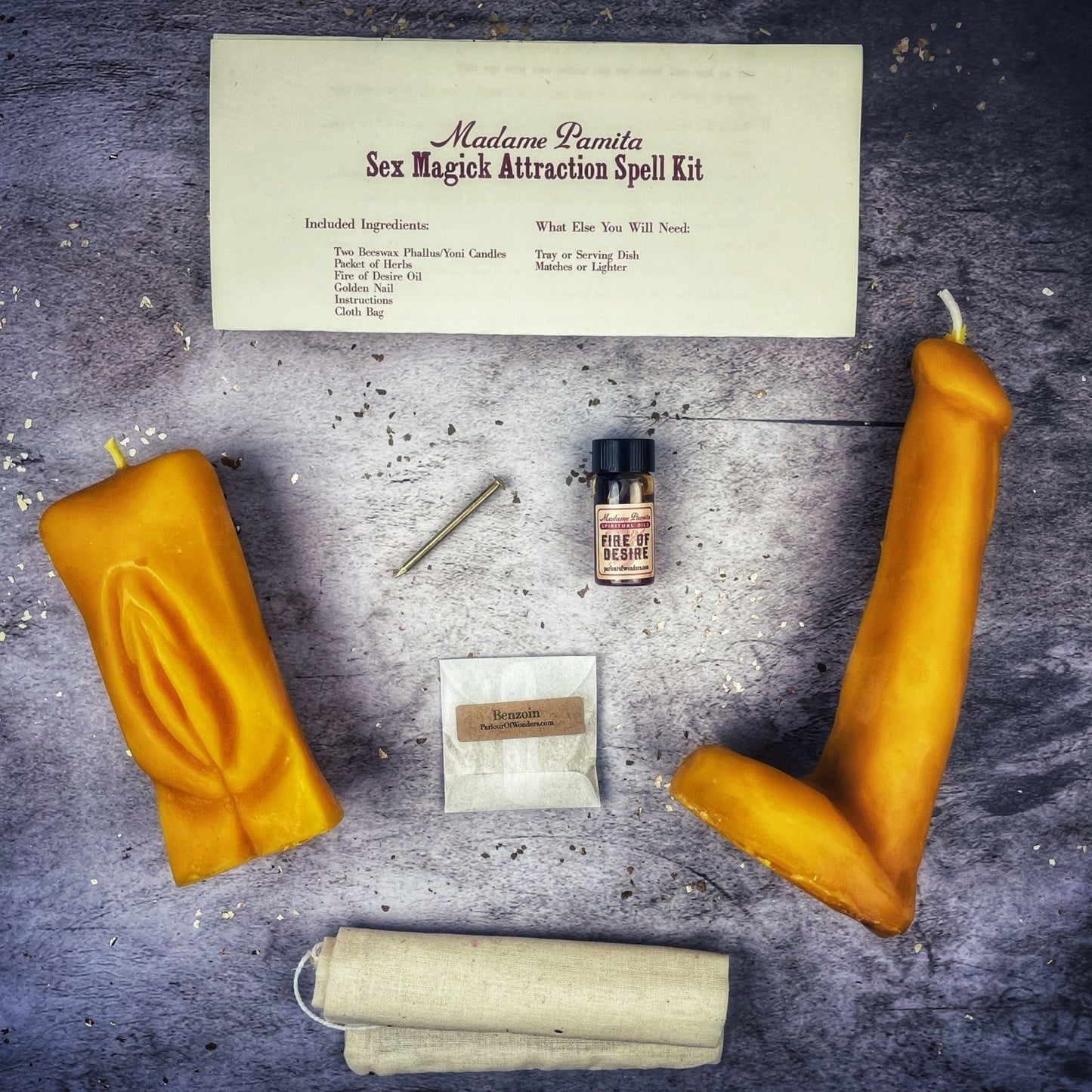 Sex Magick Candle Spell Kit - Yoni/Phallus Parlour of Wonders