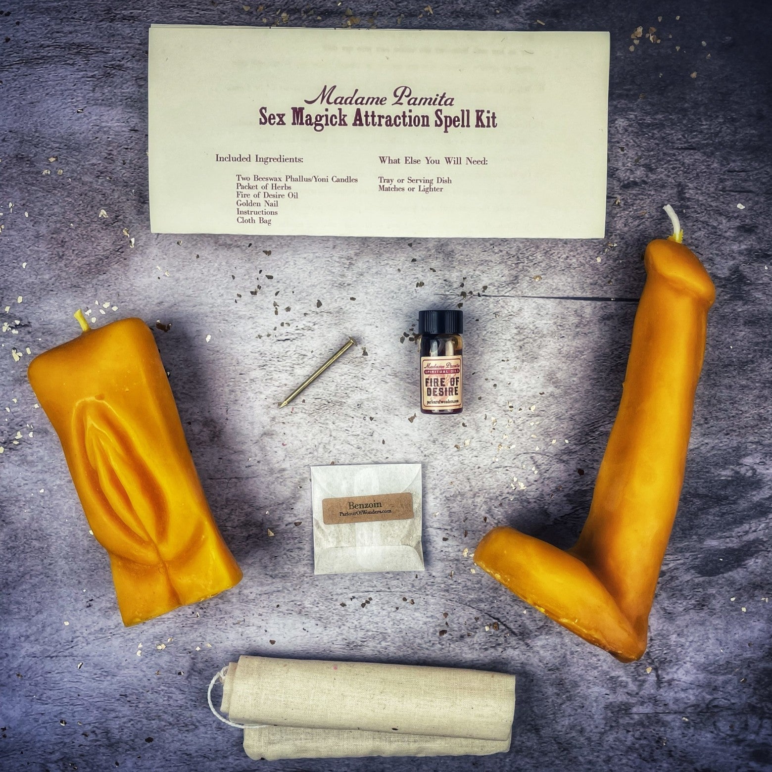 Sex Magick Candle Spell Kit - Yoni/Phallus Parlour of Wonders