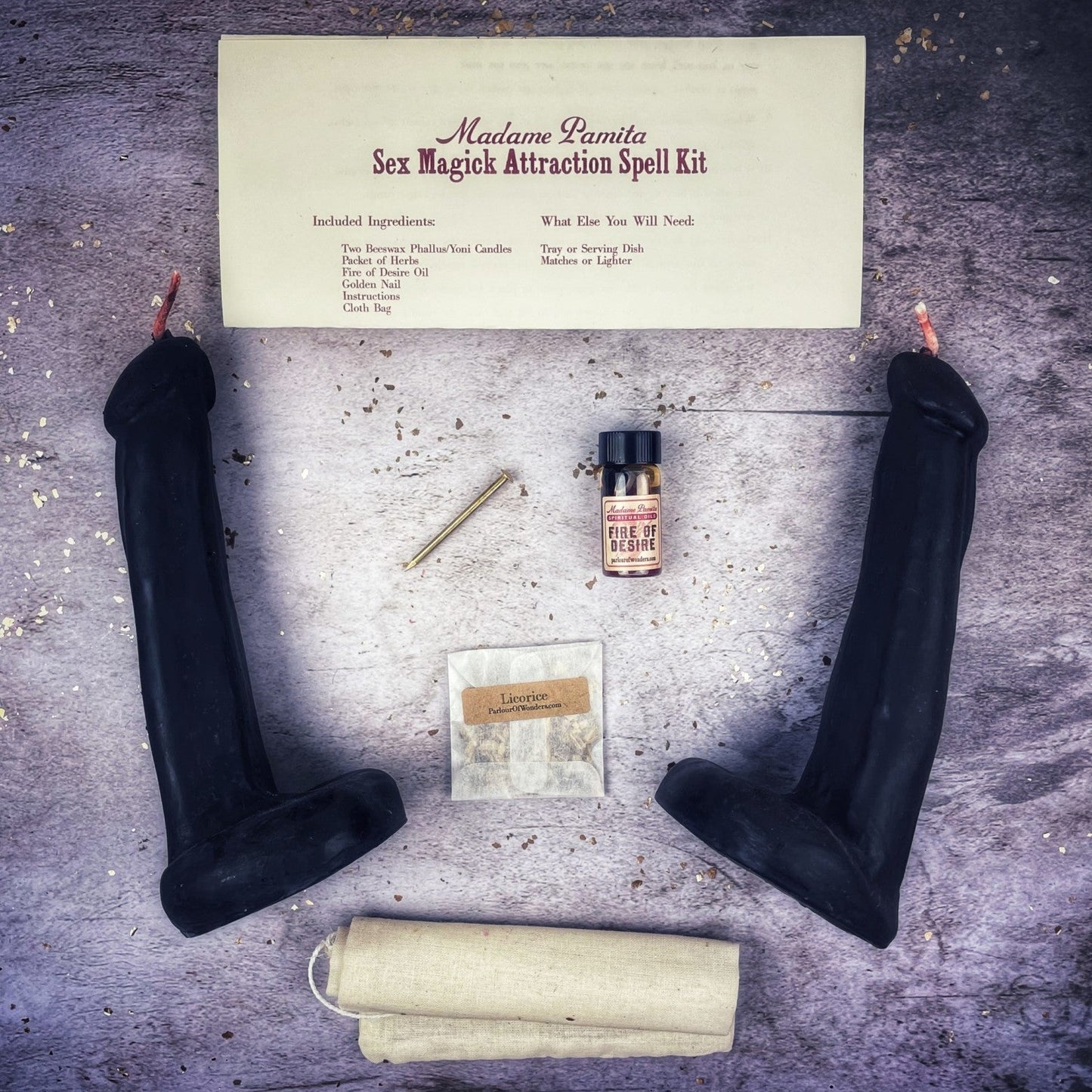 Sex Magick Candle Spell Kit - Phallus/Phallus Parlour of Wonders