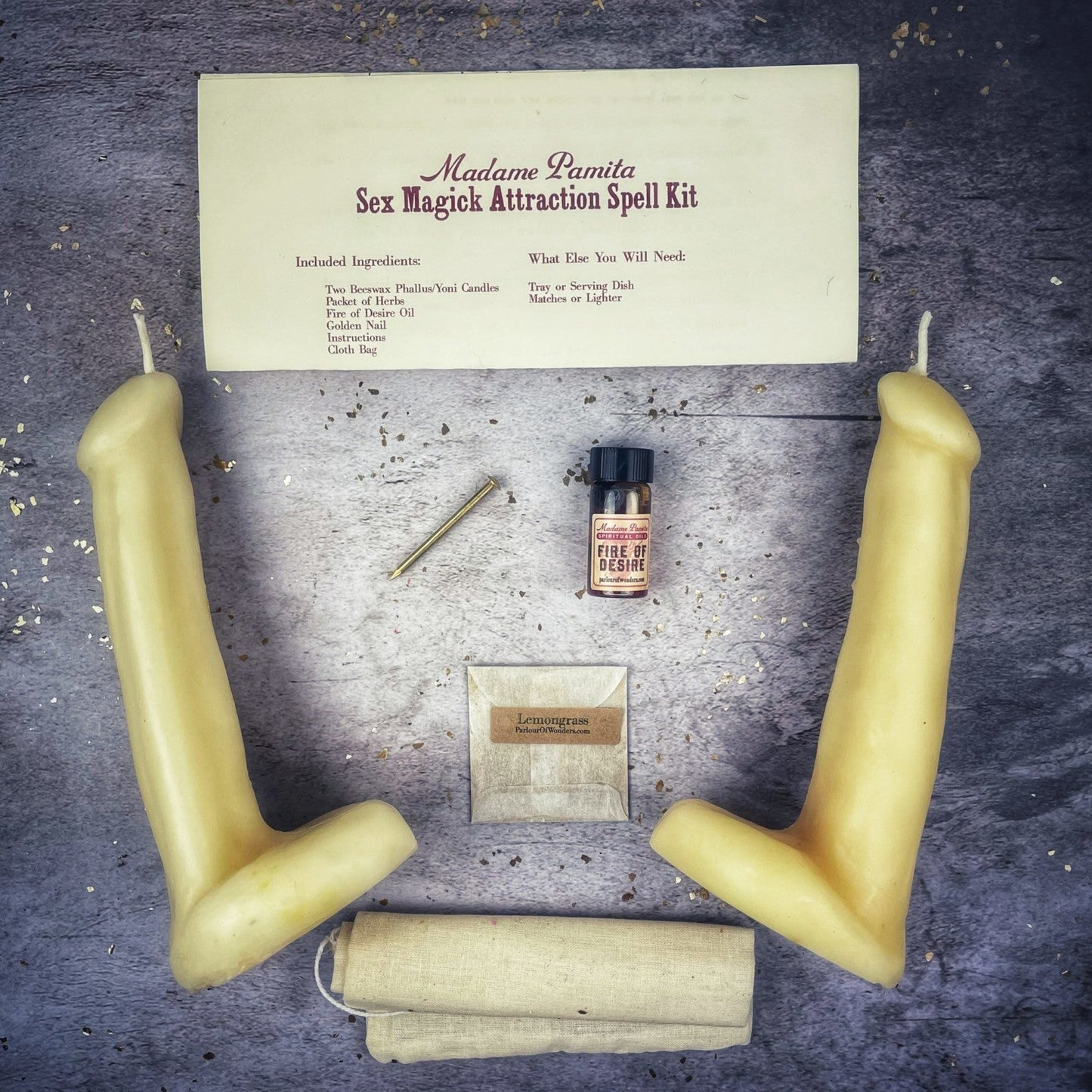 Sex Magick Candle Spell Kit - Phallus/Phallus Parlour of Wonders