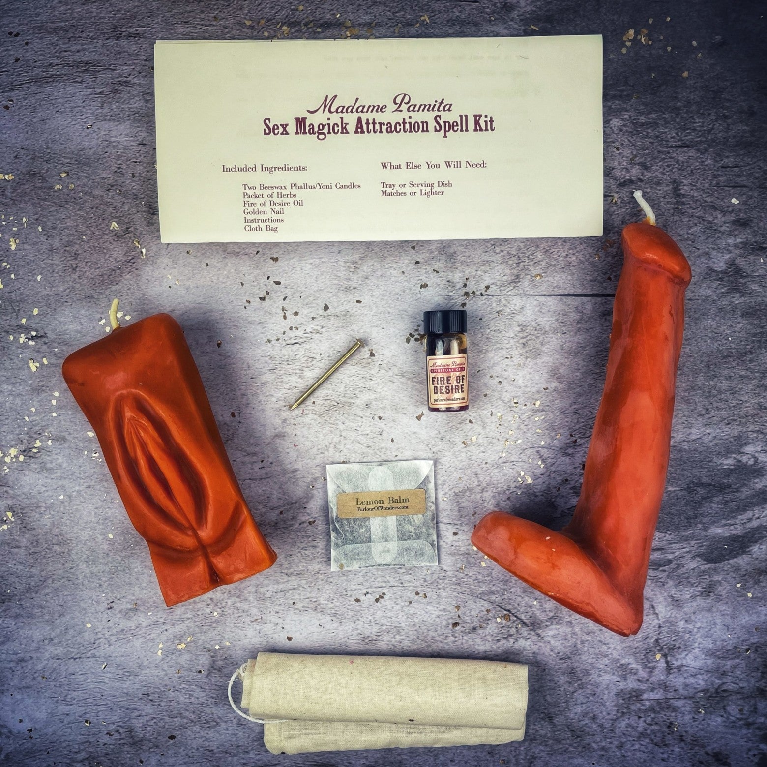 Sex Magick Candle Spell Kit - Yoni/Phallus Parlour of Wonders
