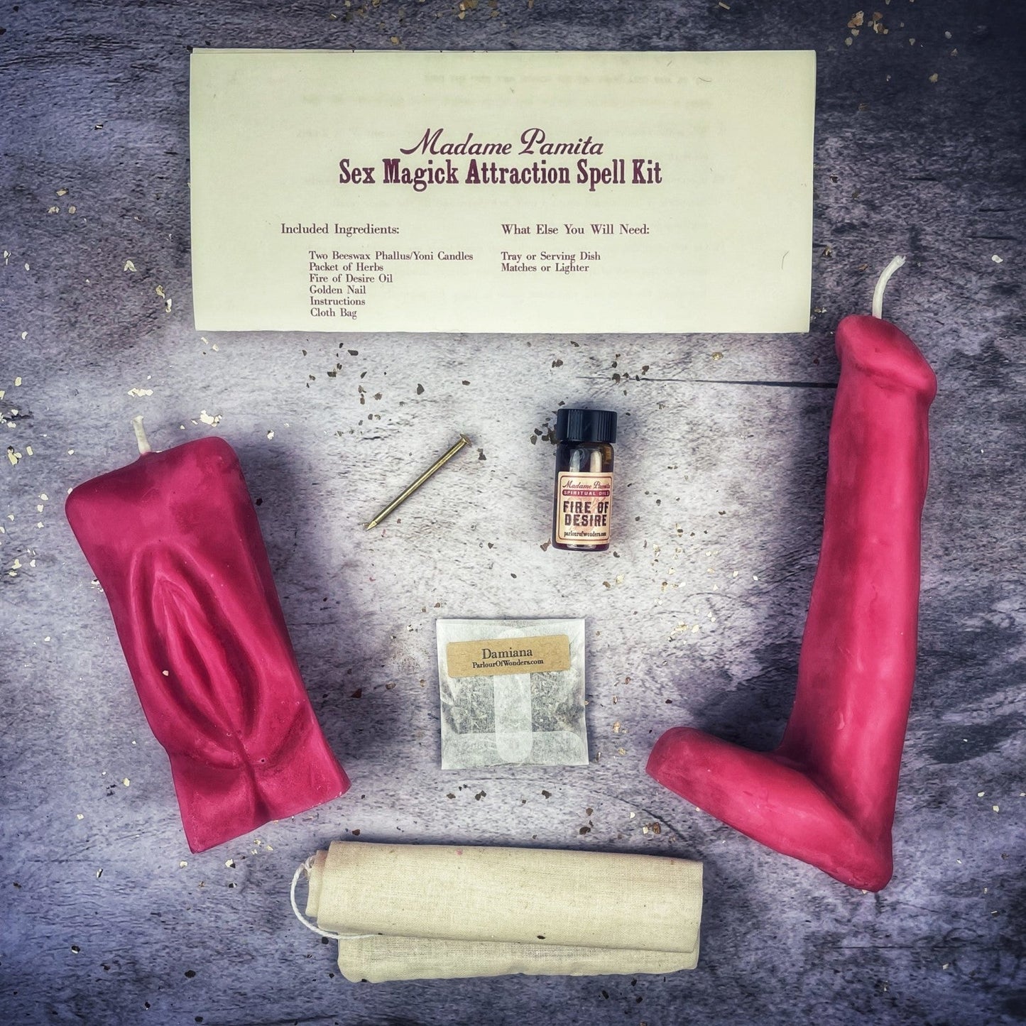 Sex Magick Candle Spell Kit - Yoni/Phallus Parlour of Wonders