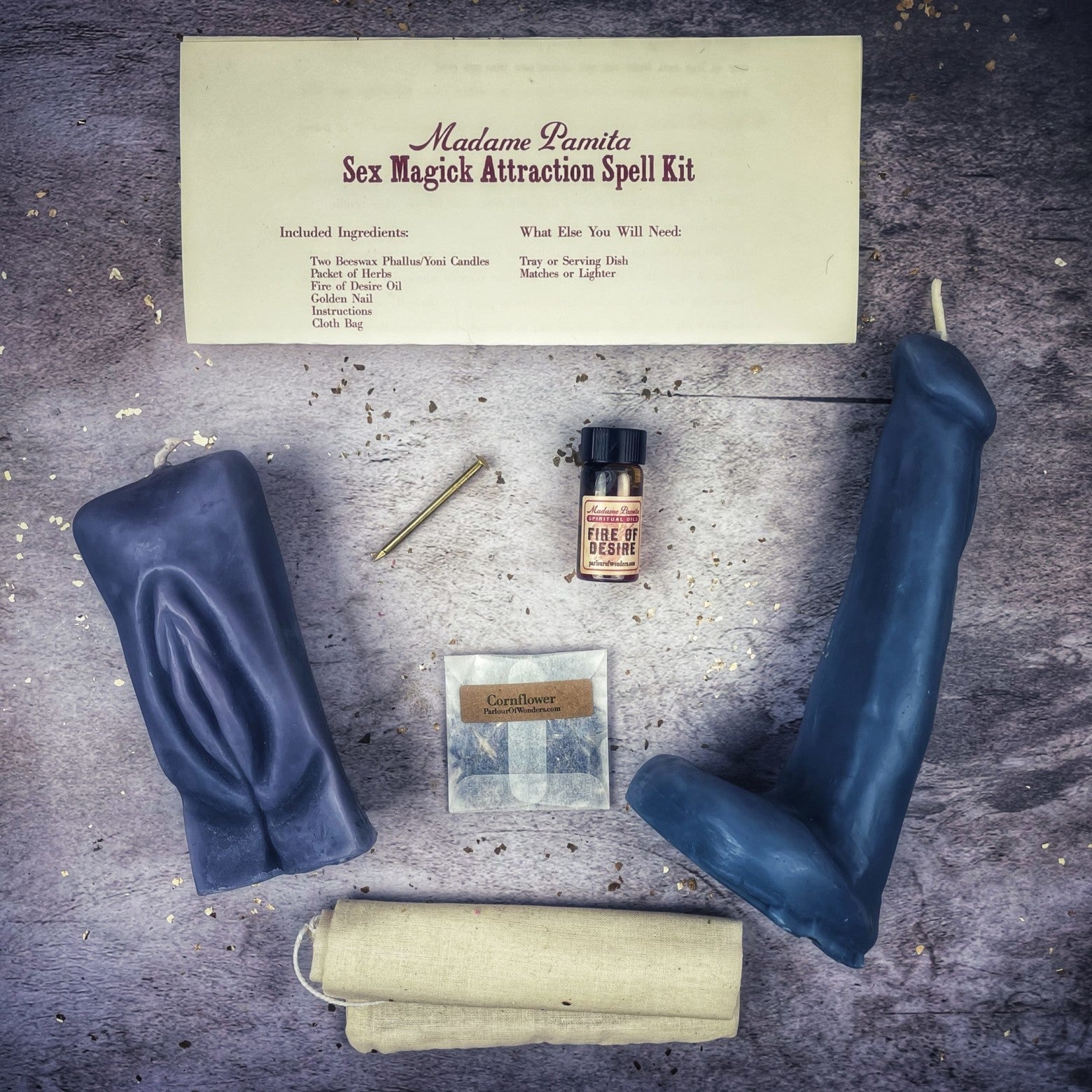 Sex Magick Candle Spell Kit - Yoni/Phallus Parlour of Wonders