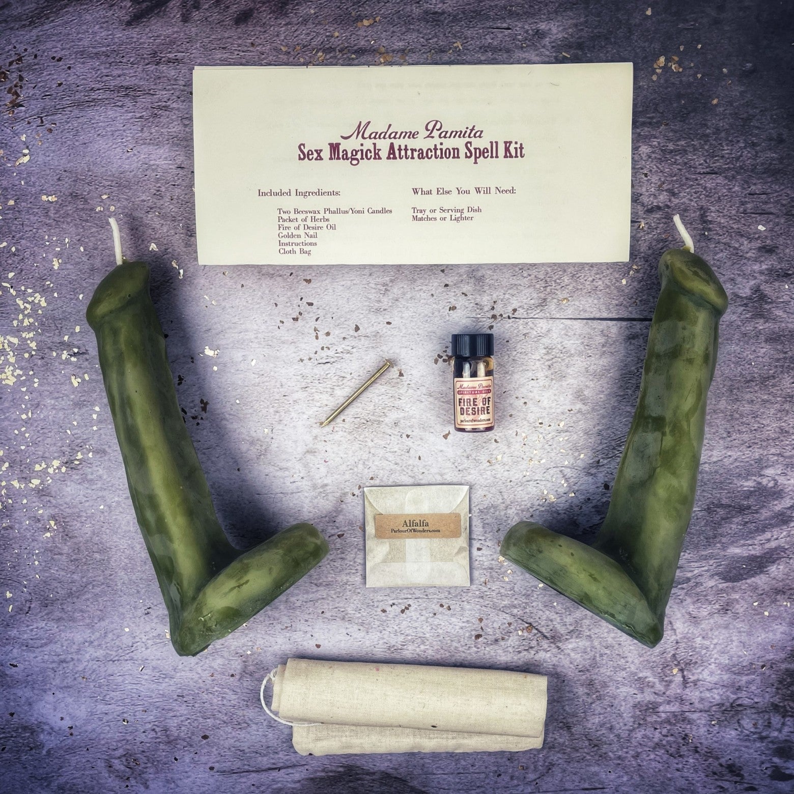 Sex Magick Candle Spell Kit - Phallus/Phallus Parlour of Wonders