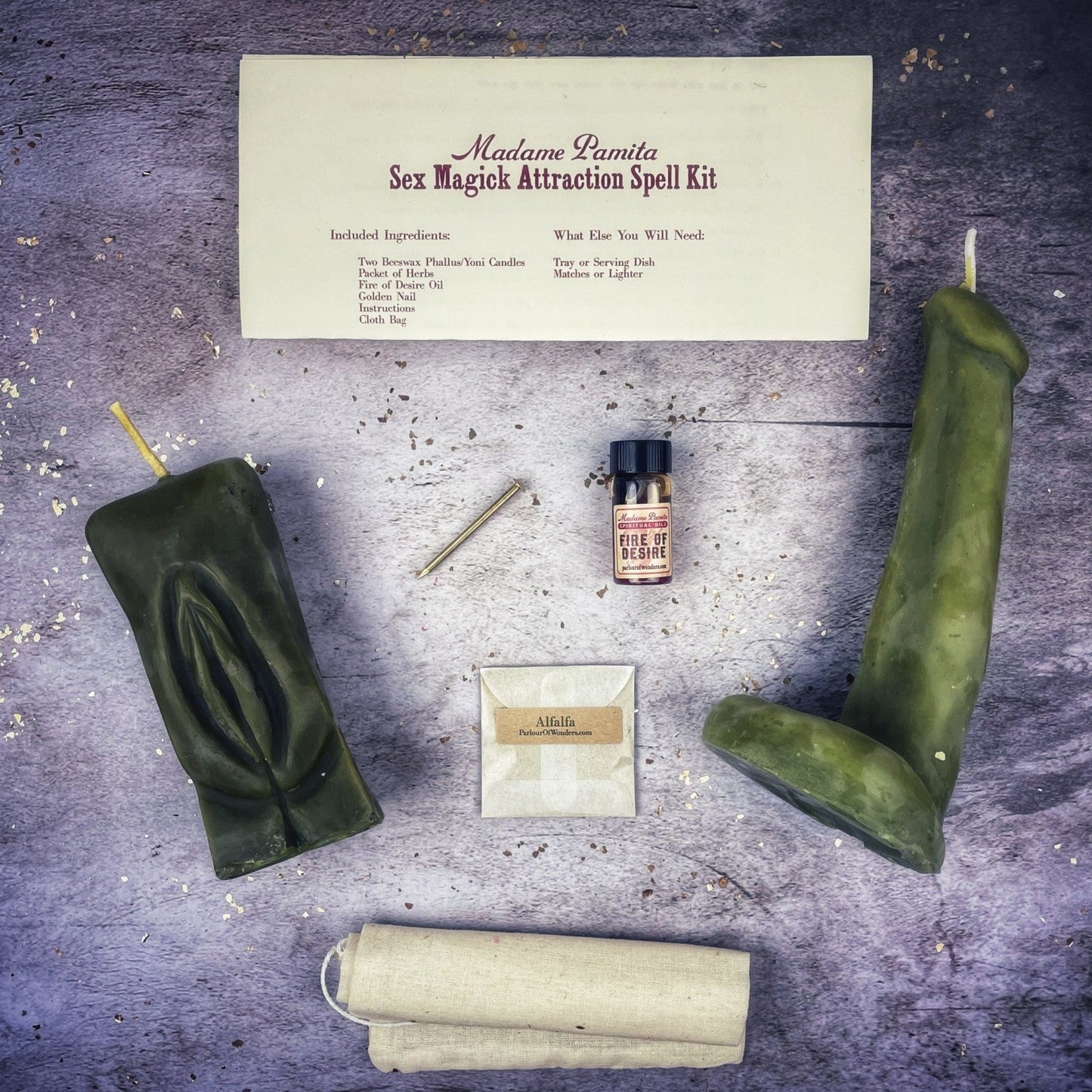 Sex Magick Candle Spell Kit - Yoni/Phallus Parlour of Wonders