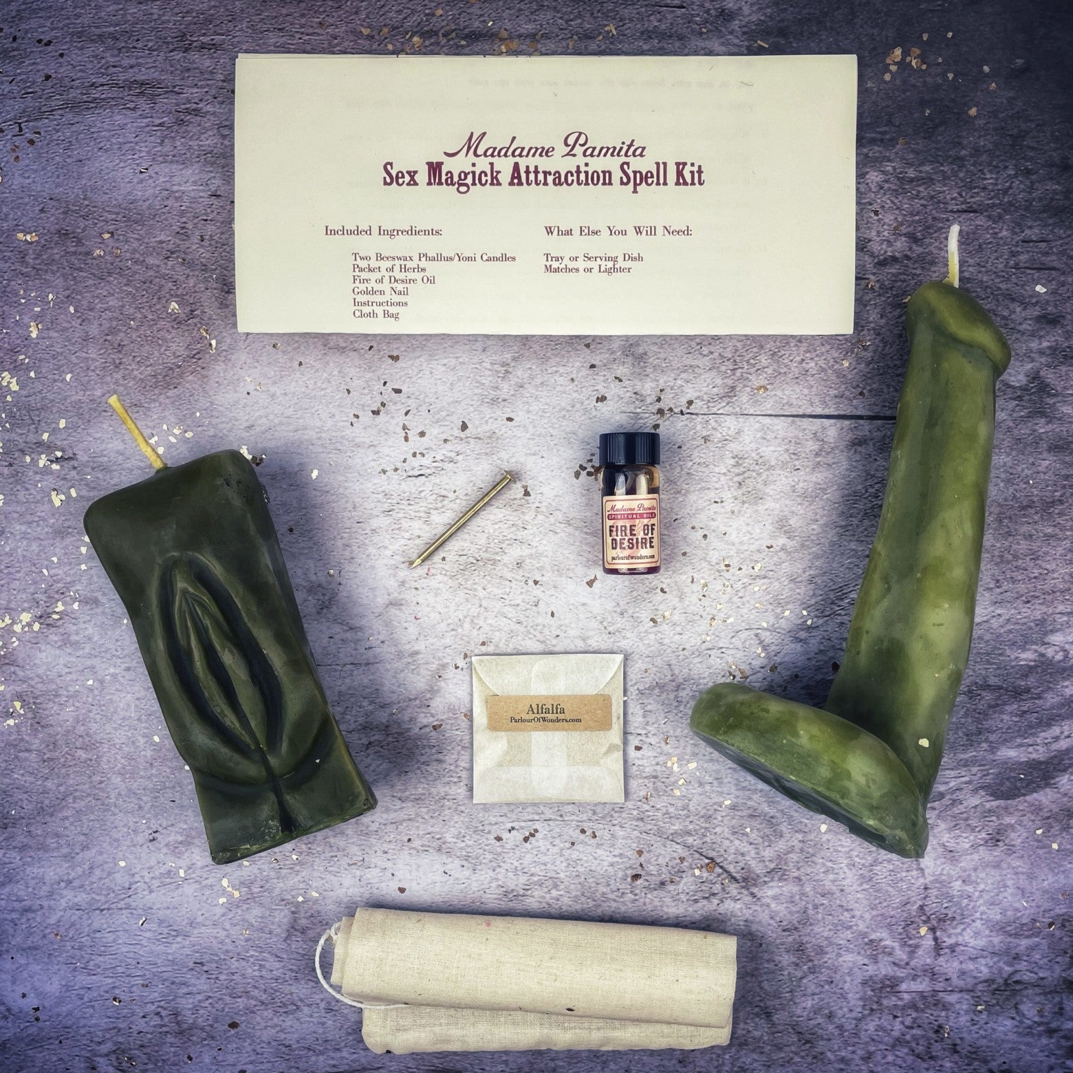 Sex Magick Candle Spell Kit - Yoni/Phallus Parlour of Wonders