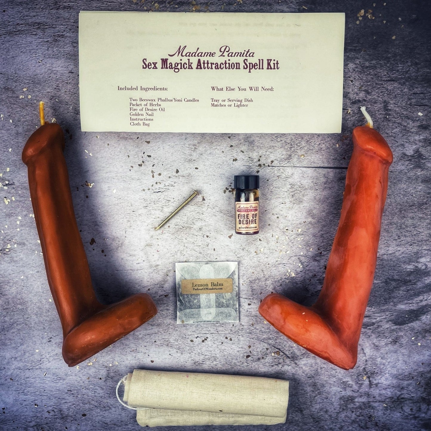 Sex Magick Candle Spell Kit - Phallus/Phallus Parlour of Wonders