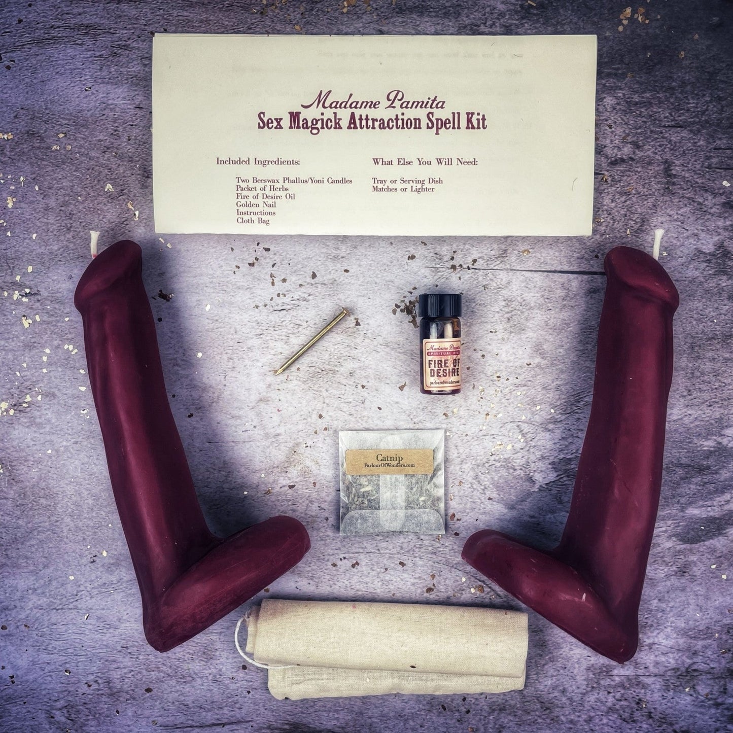 Sex Magick Candle Spell Kit - Phallus/Phallus Parlour of Wonders
