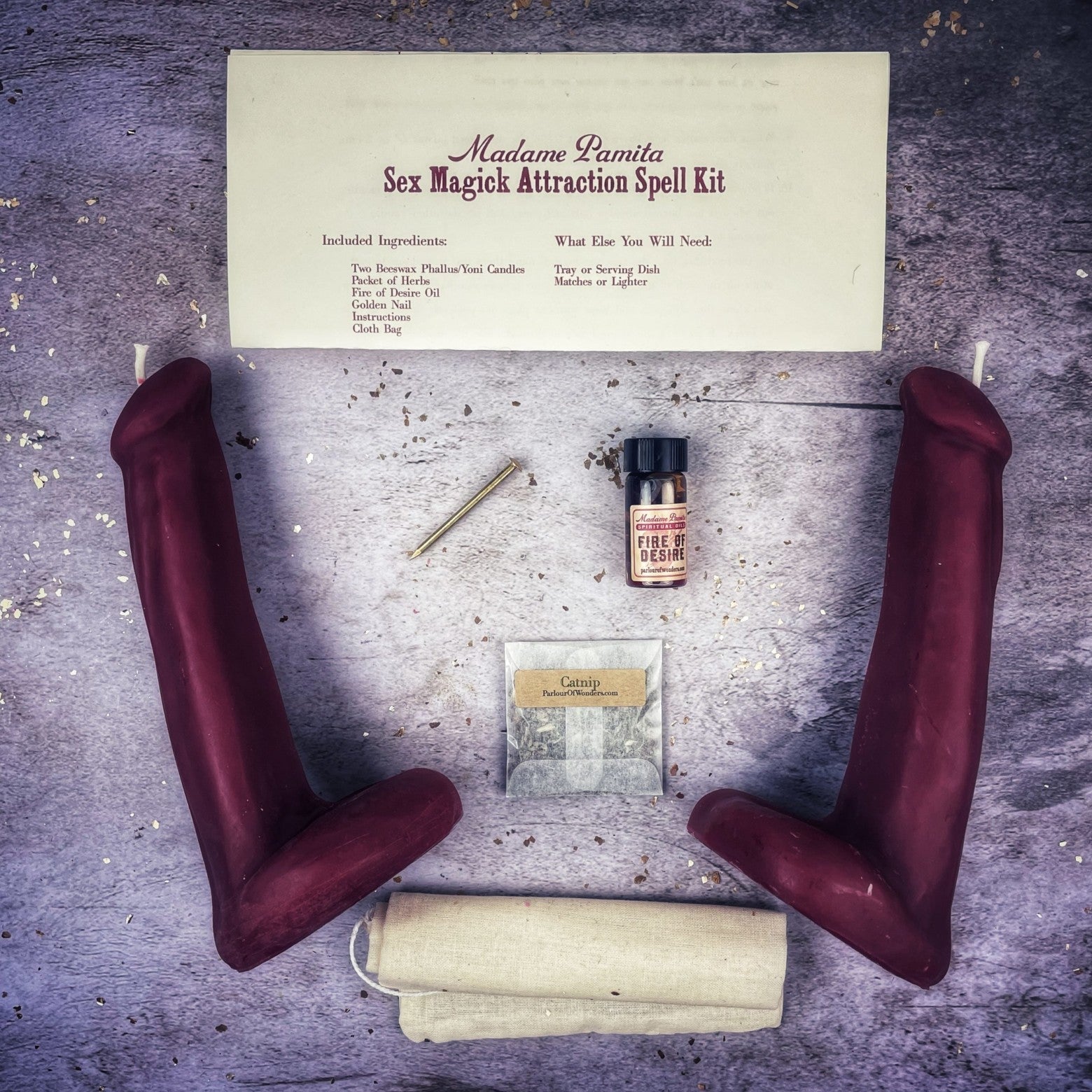 Sex Magick Candle Spell Kit - Phallus/Phallus Parlour of Wonders