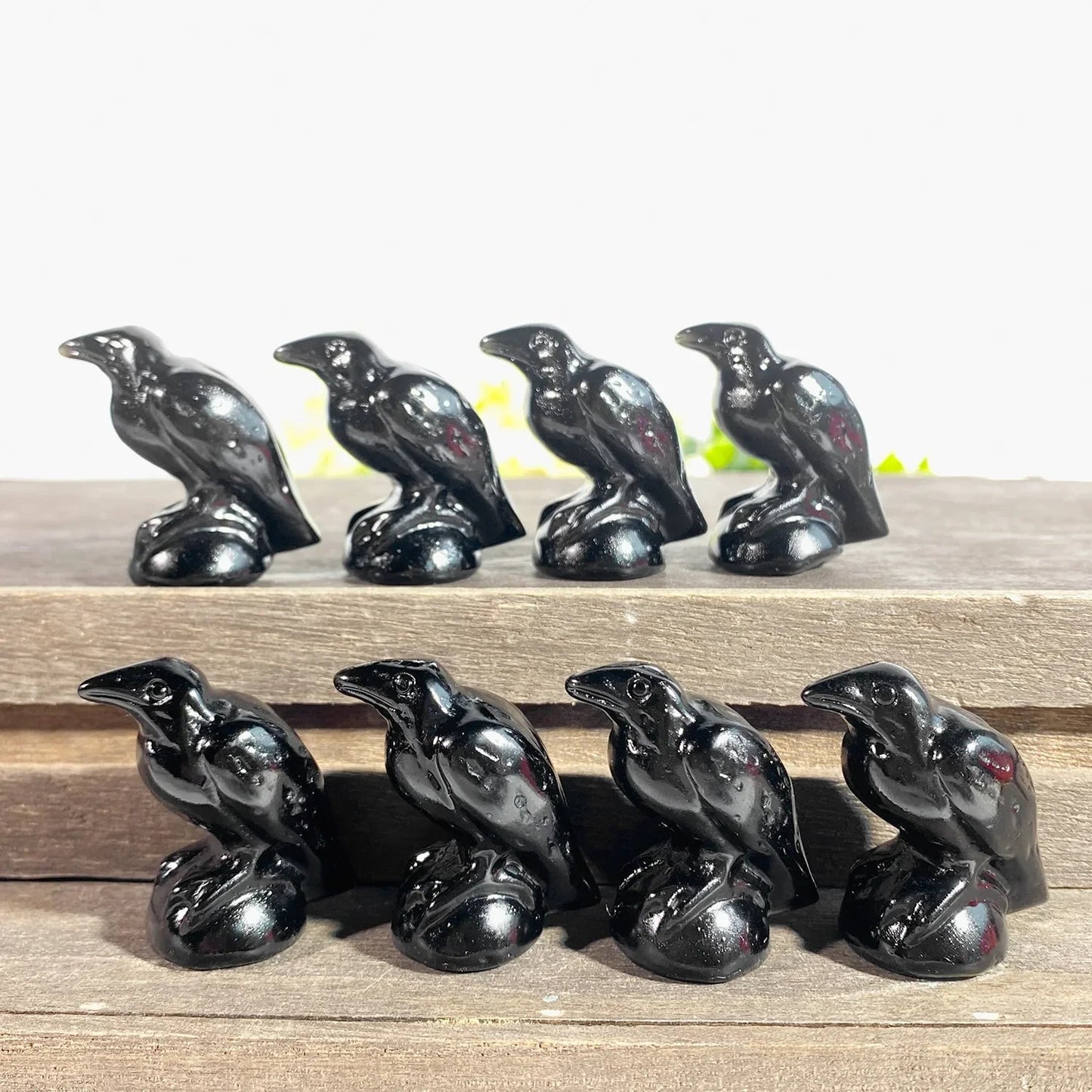 Obsidian Raven Statue Green Witch Creations