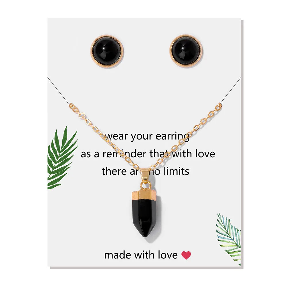 Crystal Point Gold Pendant Necklaces Green Witch Creations