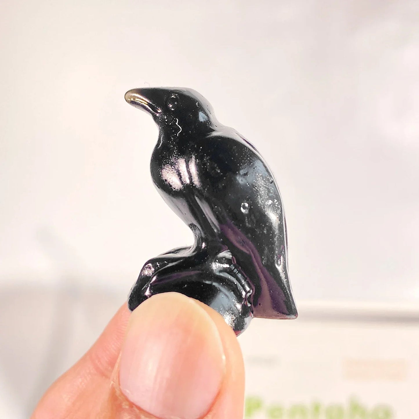 Obsidian Raven Statue Green Witch Creations
