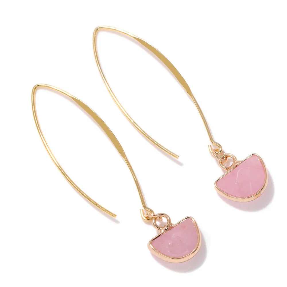 Crystal Faceted Teardrop Gold Earrings Green Witch Creations