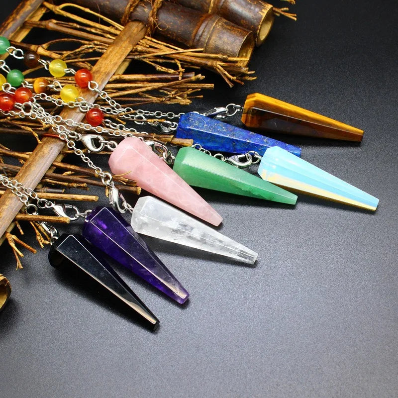 Triple Moon Pentacle Chakra Pendulums Green Witch Creations